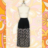 Disco Noir Vintage 70s Velvet Skirt