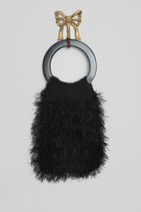 1950s-60s Acrylic Handle Fuzzy Bag