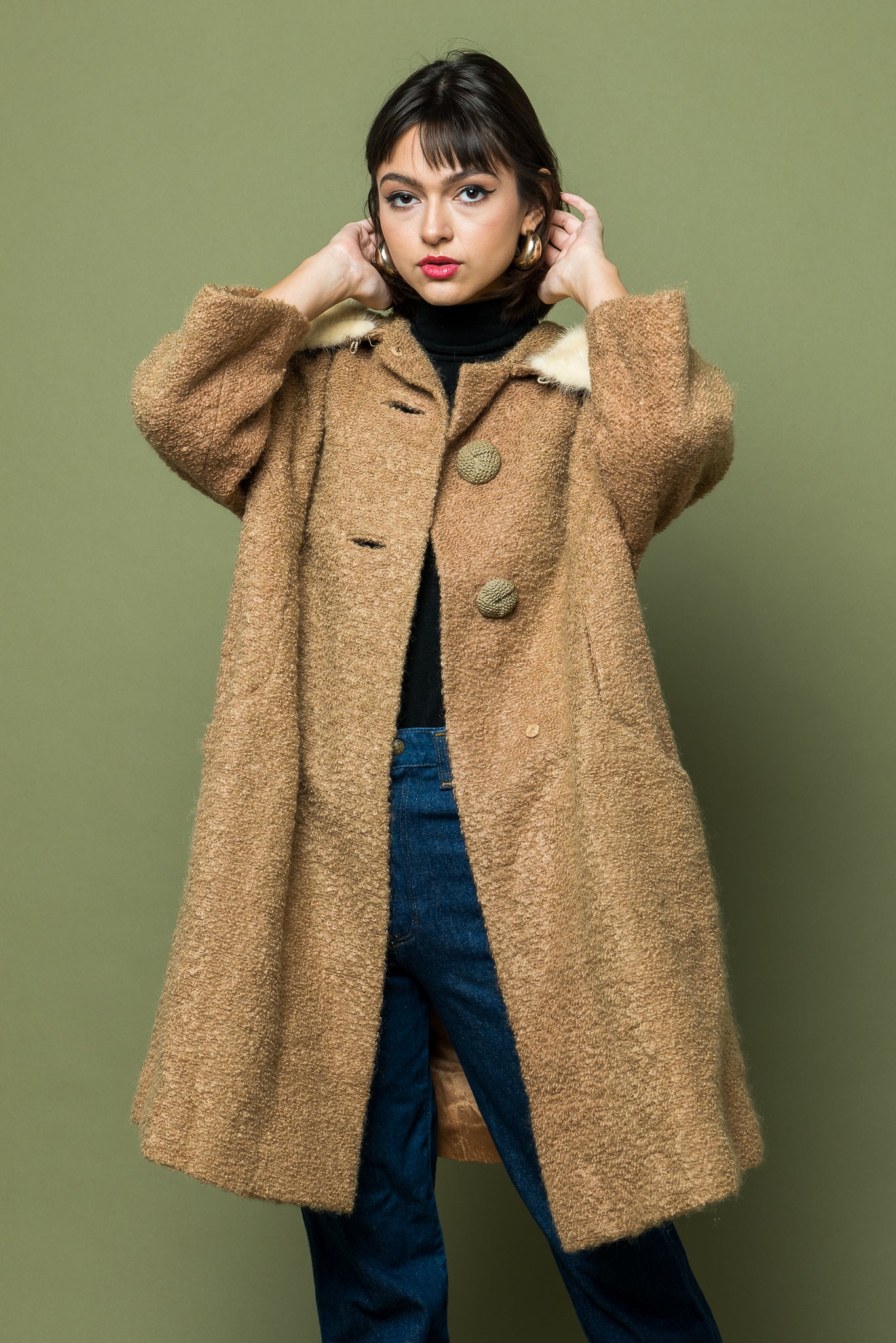 00s archive Mods coat fur grunge y2k 00s archive Mods coat fur