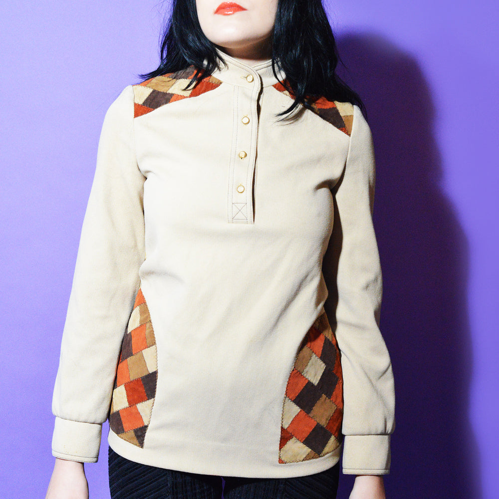 Lovers Vintage 70s Patchwork Top freeshipping - Lovers Vintage