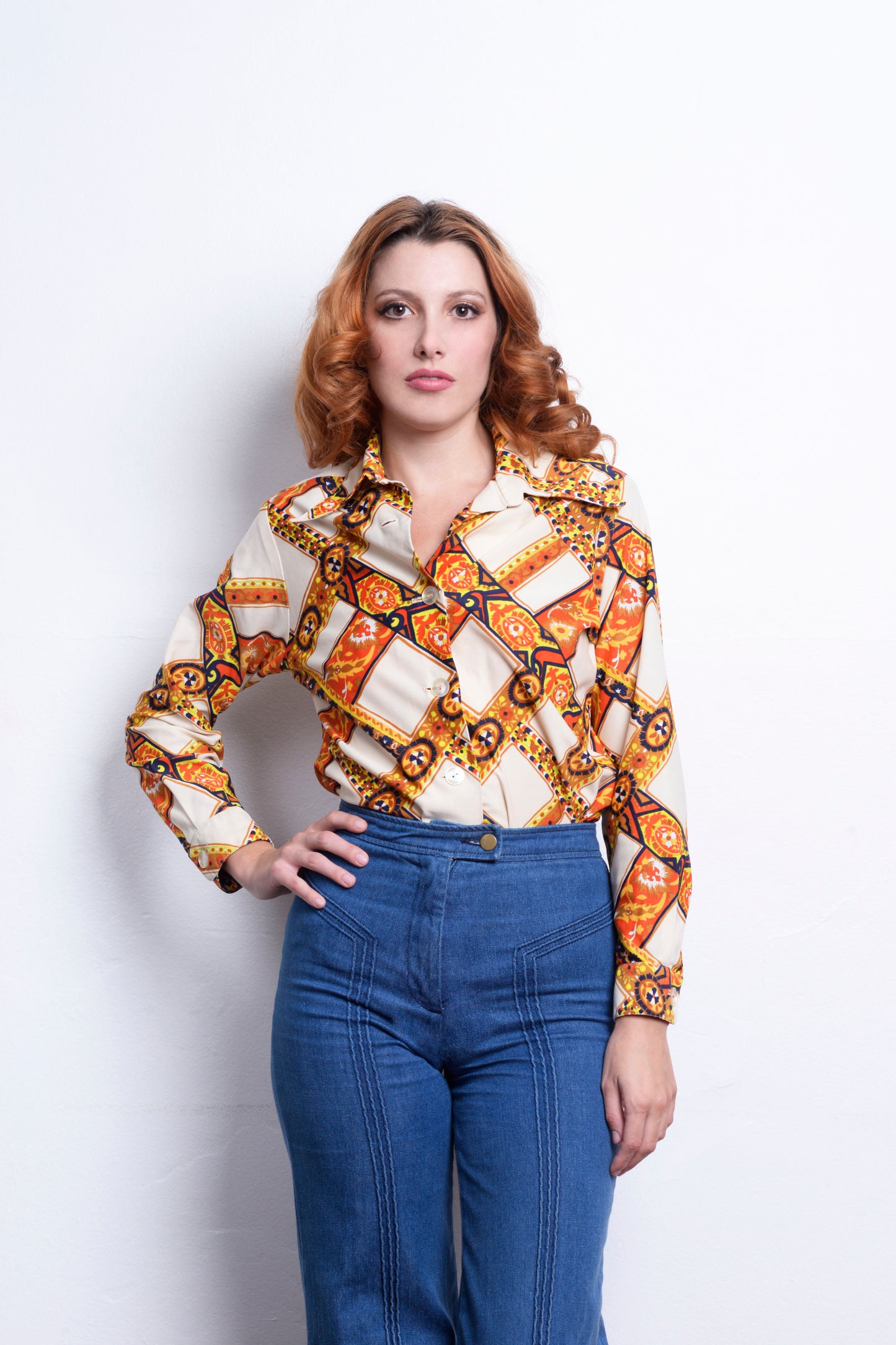 70s Vintage Long Sleeve Blouse freeshipping - Lovers Vintage