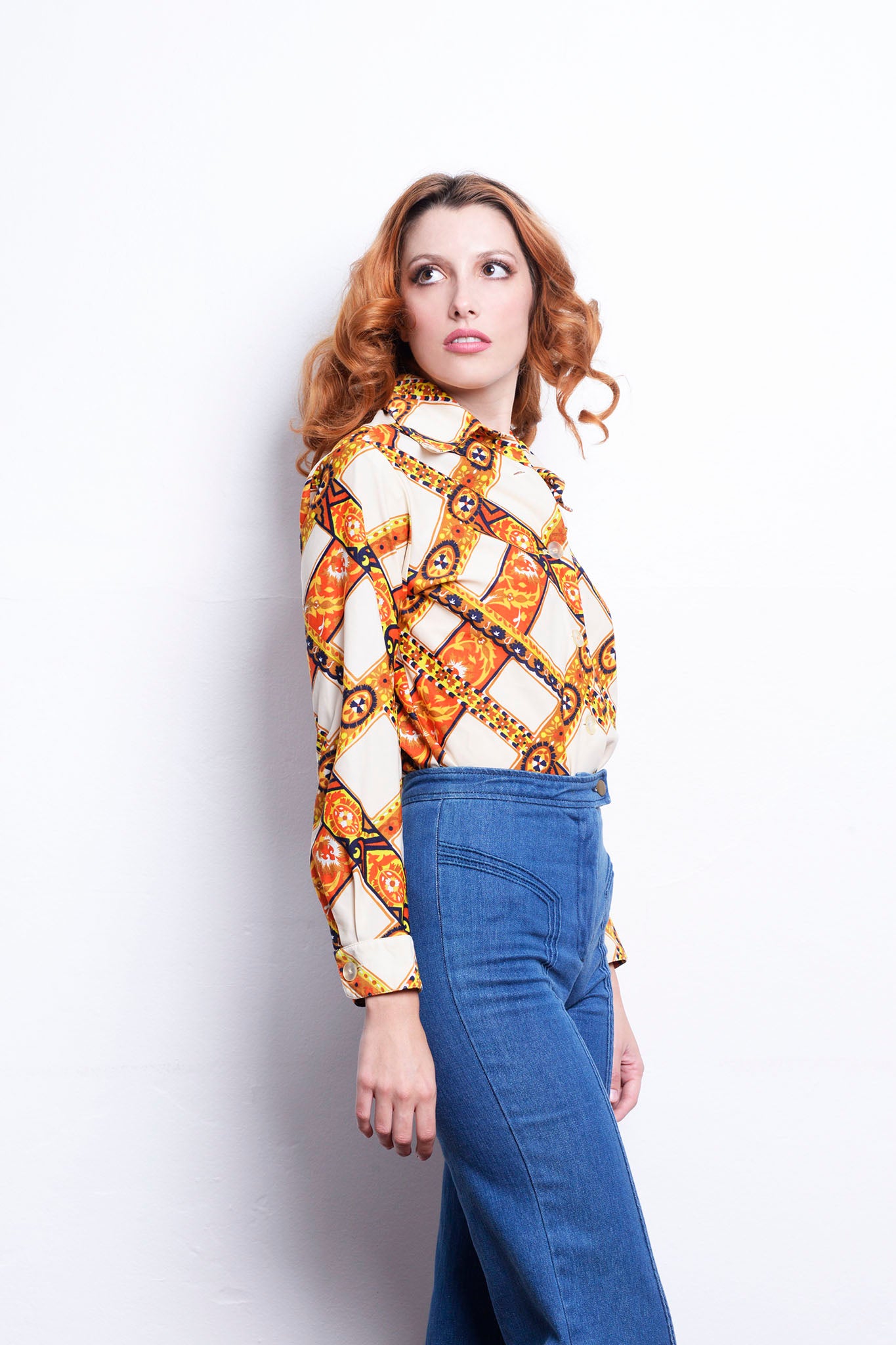 70s Vintage Long Sleeve Blouse freeshipping - Lovers Vintage