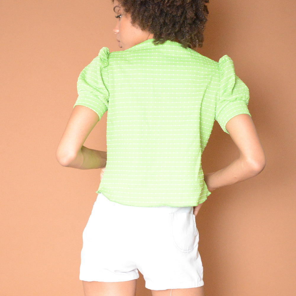 
                  
                    Green Dotted Cropped Blouse freeshipping - Lovers Vintage
                  
                