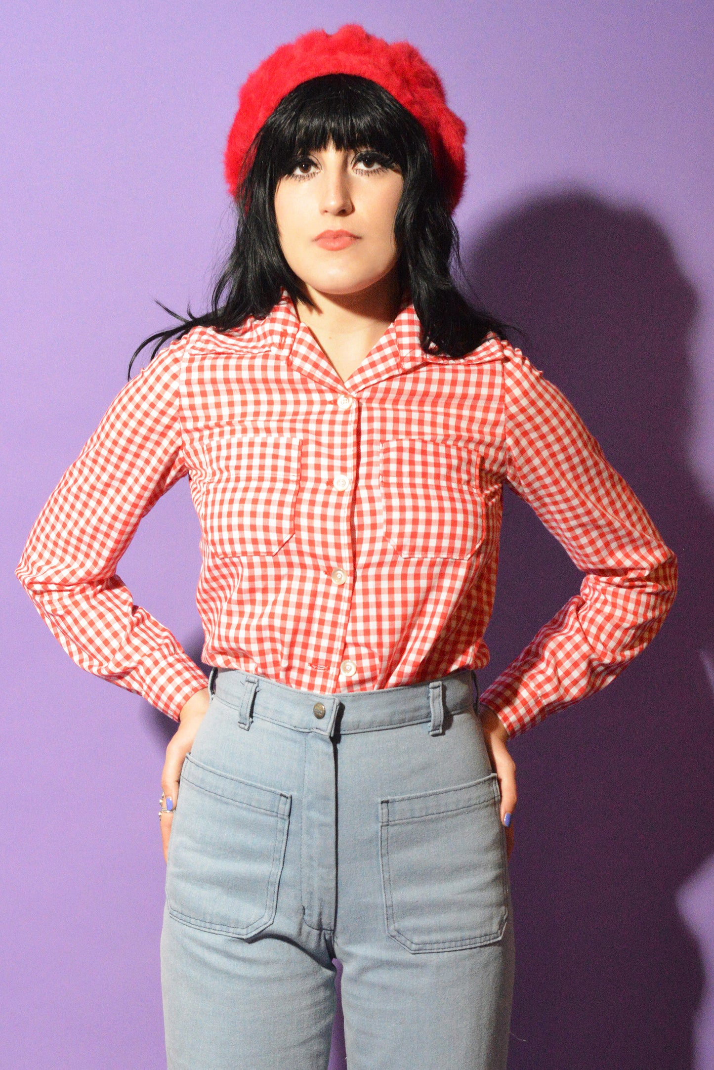 70s Gingham Western shirt freeshipping - Lovers Vintage