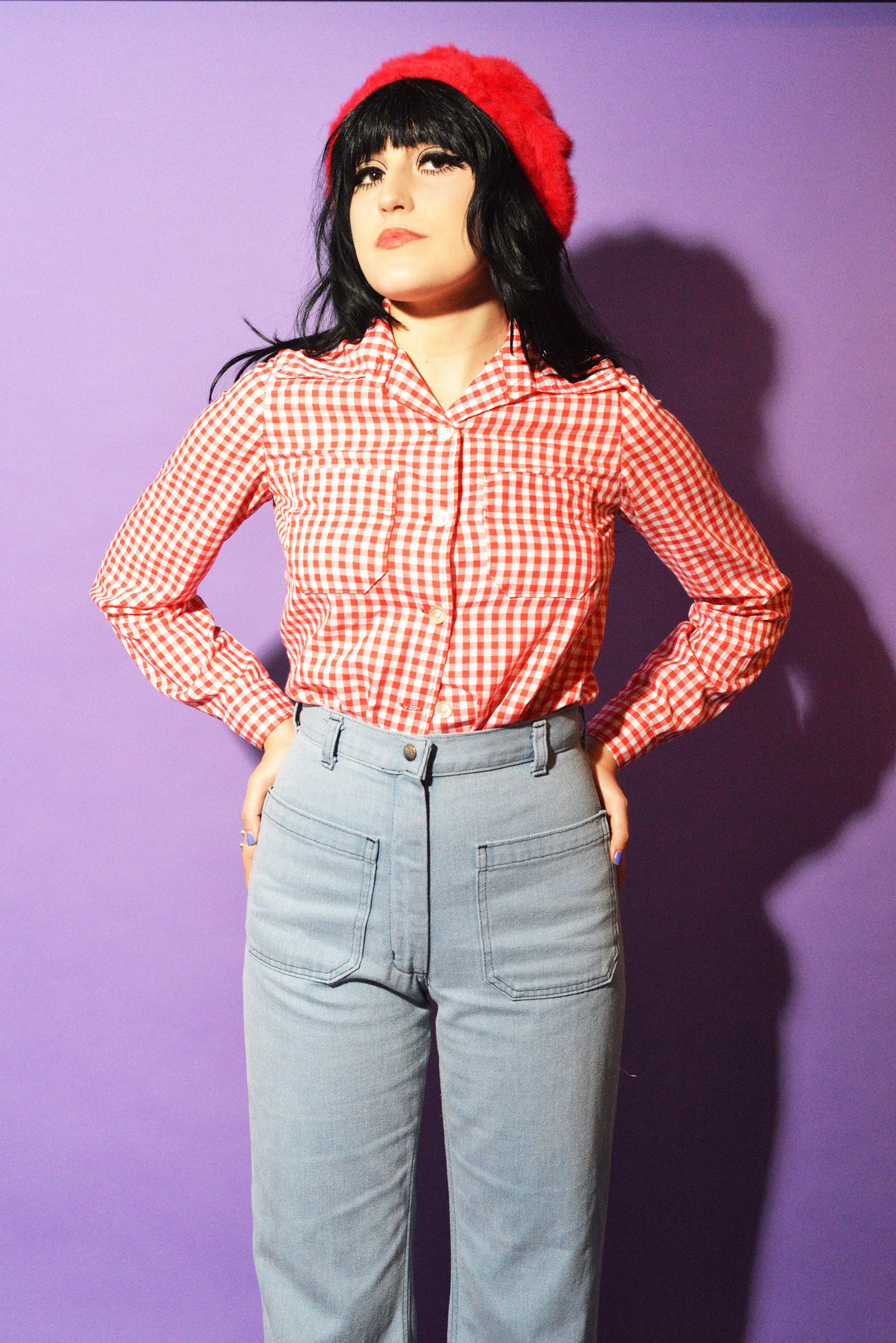 70s Gingham Western shirt freeshipping - Lovers Vintage