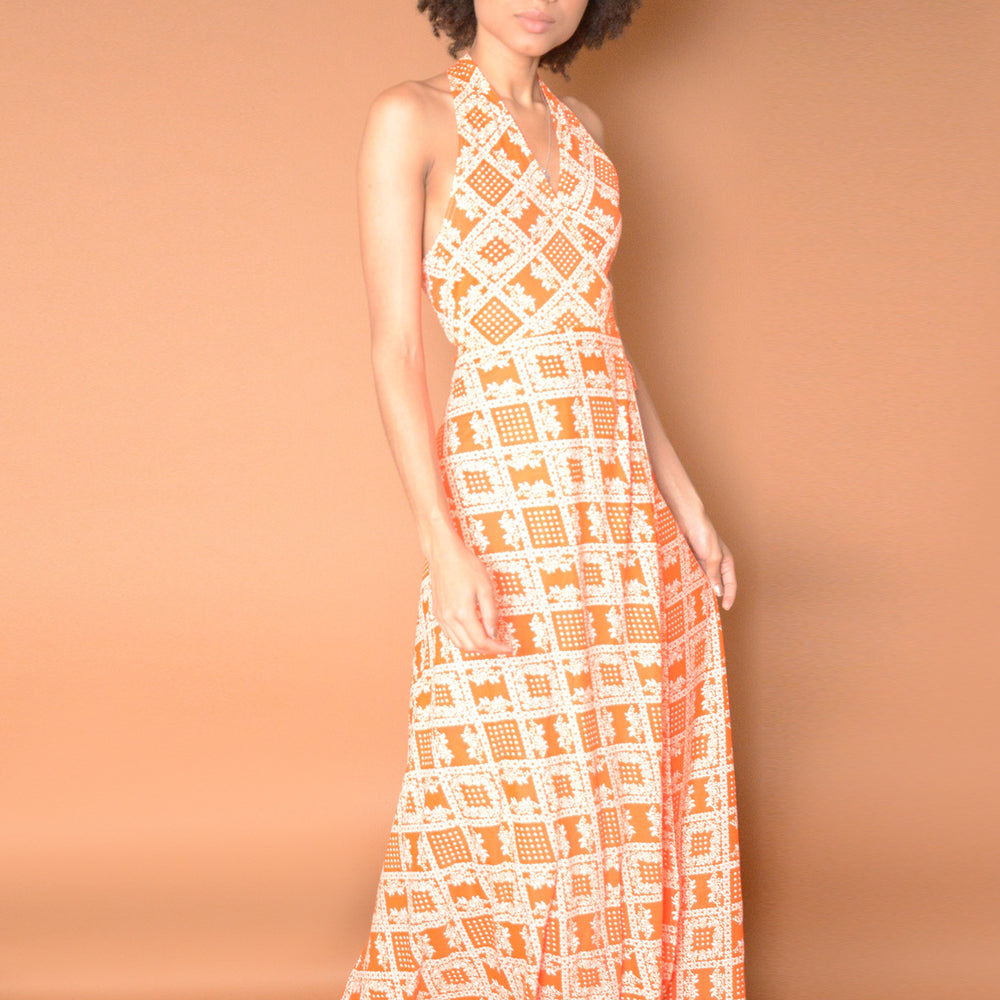 Maxi Feel Good Disco Halter freeshipping - Lovers Vintage