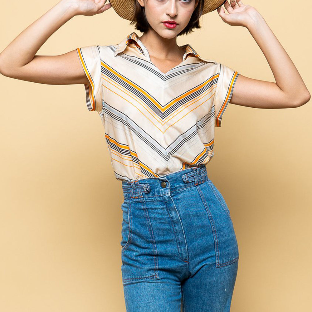 California Dreamin' Stripe Blouse freeshipping - Lovers Vintage