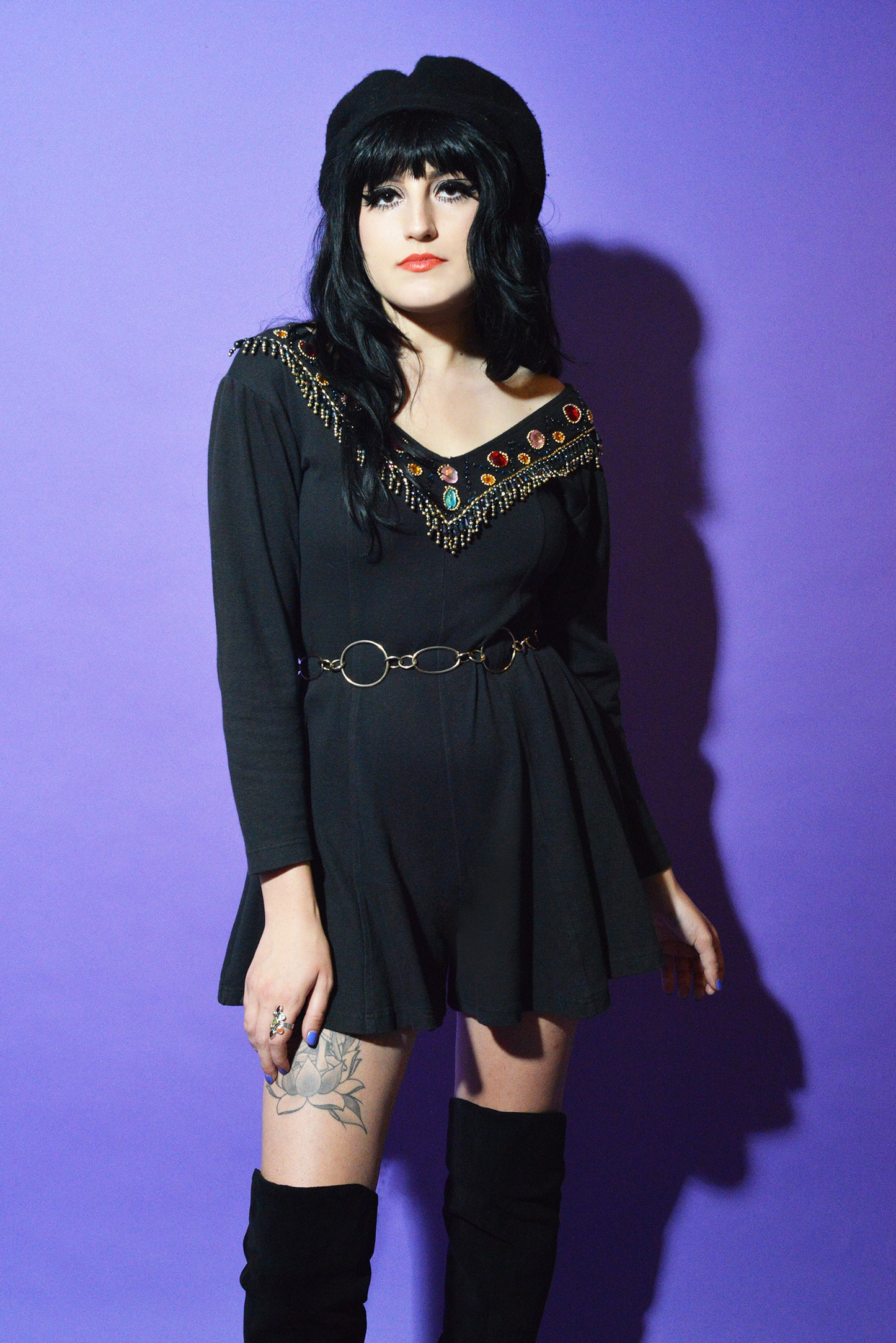 90s Gem Studded Party Girl Romper freeshipping - Lovers Vintage