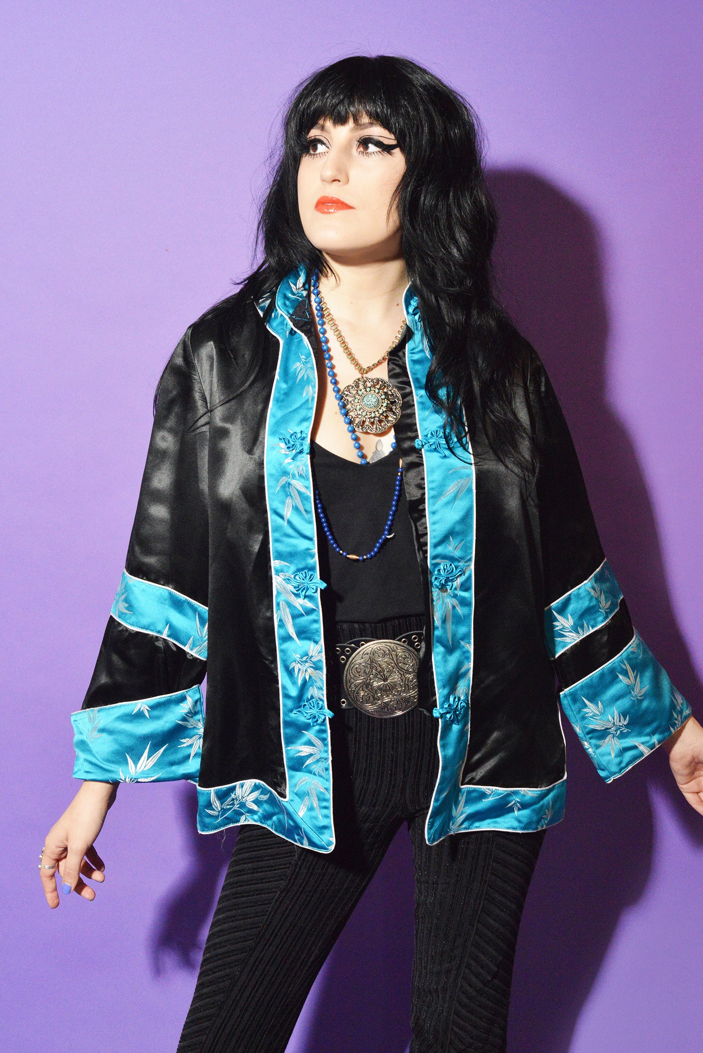 1980s-90s Vintage Asian Silk Jacket freeshipping - Lovers Vintage