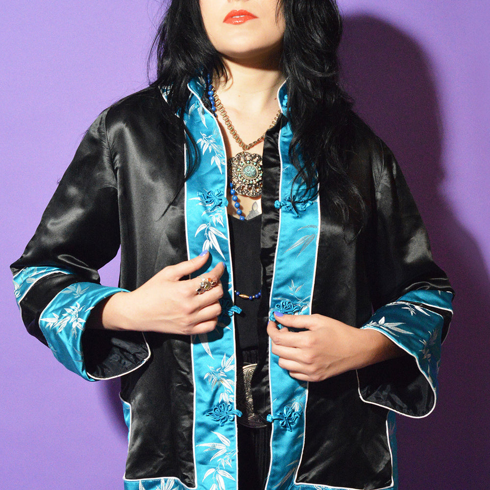 1980s-90s Vintage Asian Silk Jacket freeshipping - Lovers Vintage