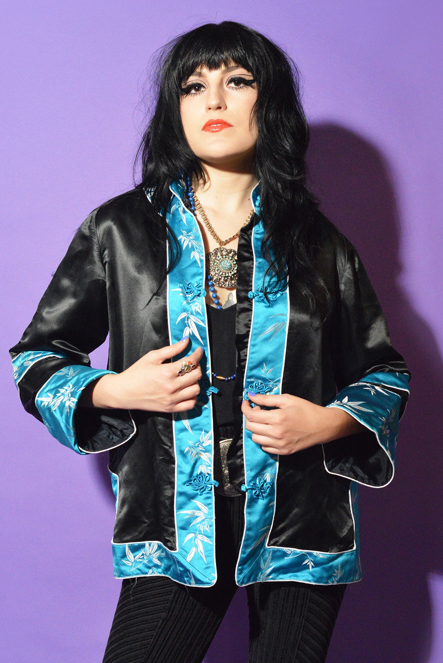 1980s-90s Vintage Asian Silk Jacket freeshipping - Lovers Vintage