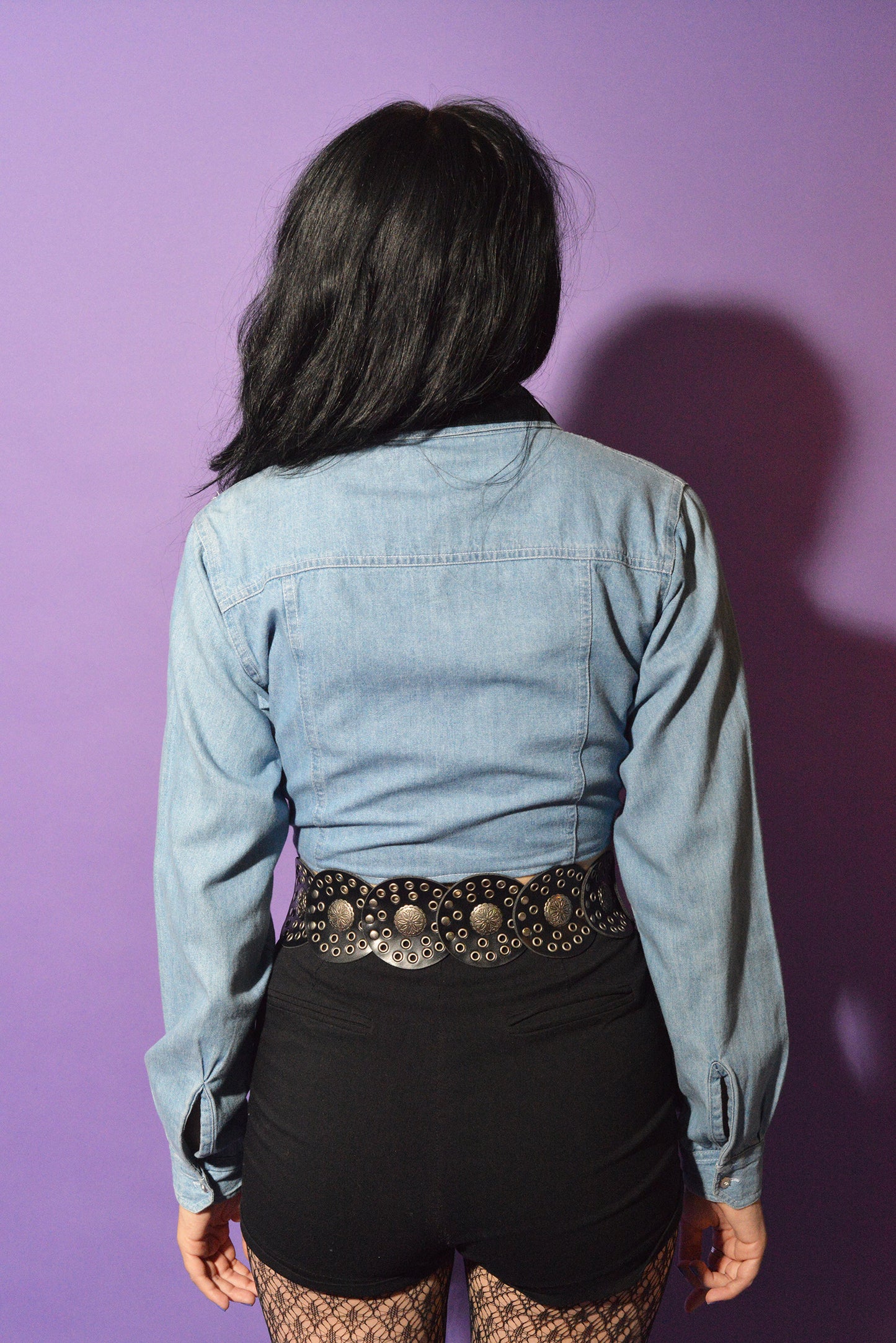 Bedazzled Re-worked Vintage Cropped Tie Top 90s Small freeshipping - Lovers Vintage