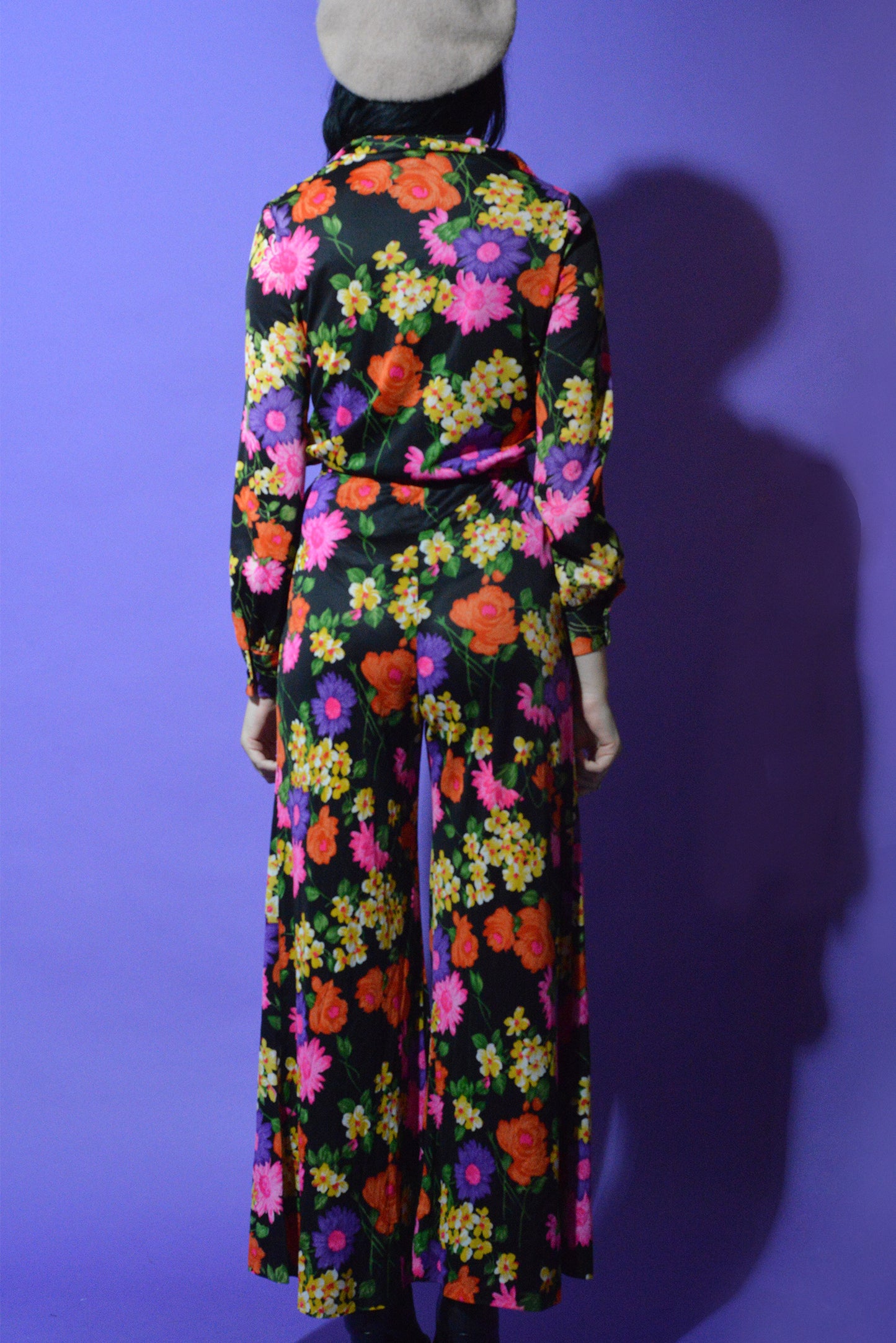 70s Flower Power Vintage Top Small freeshipping - Lovers Vintage