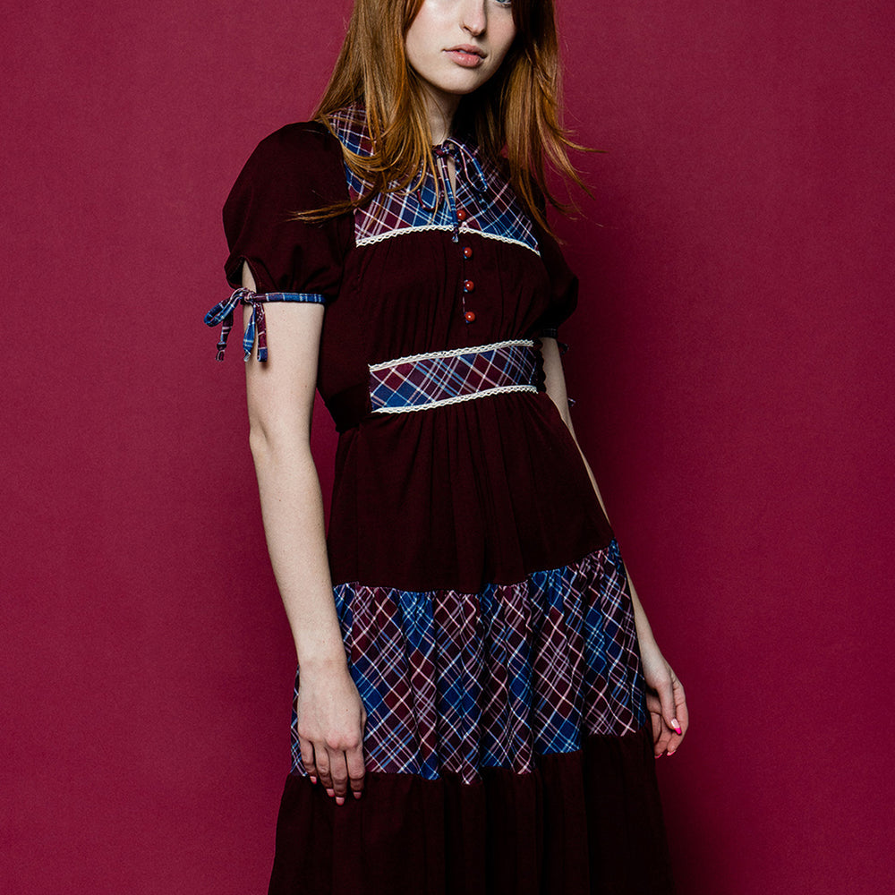Cottage Core 70s Midi Dress freeshipping - Lovers Vintage