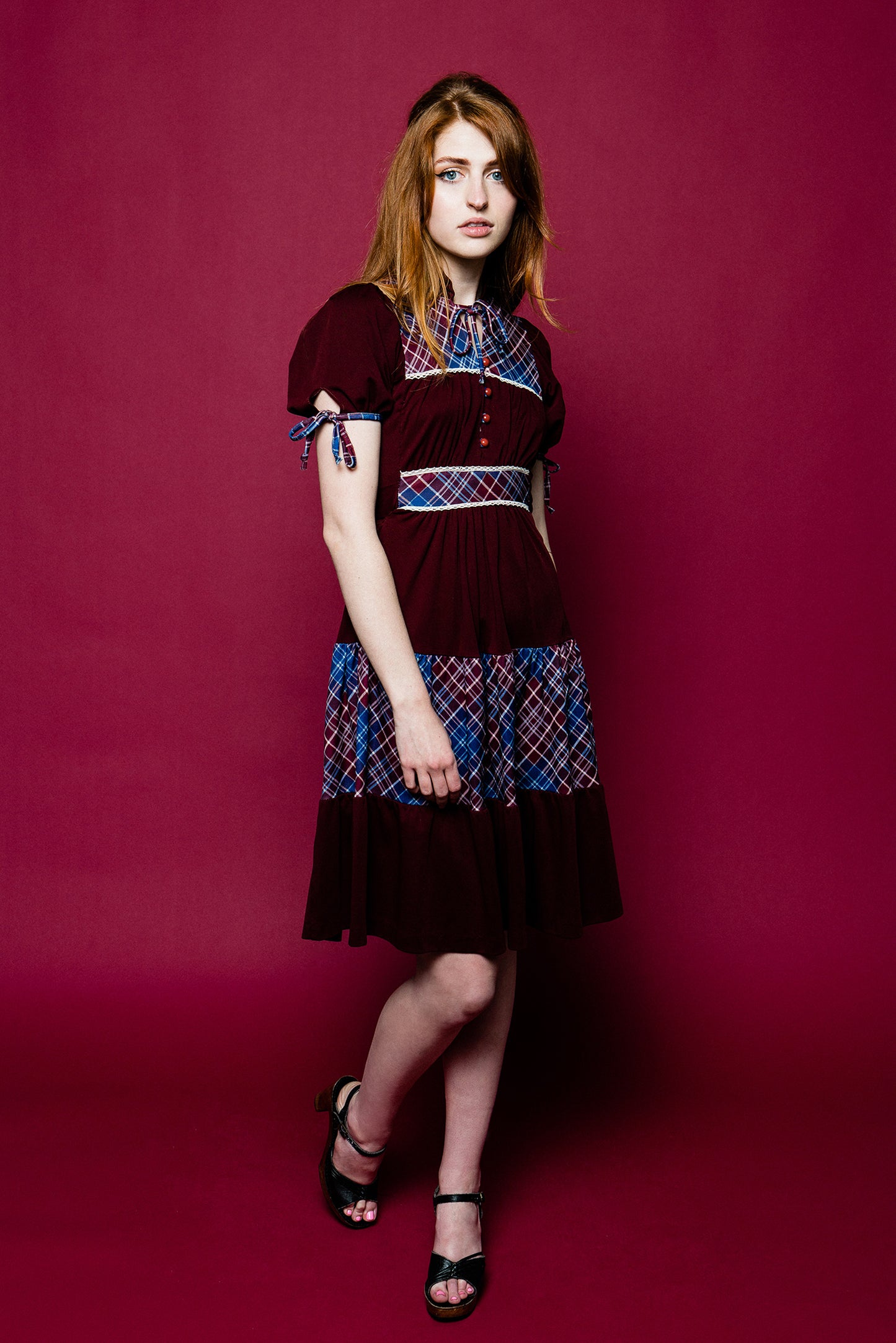 Cottage Core 70s Midi Dress freeshipping - Lovers Vintage