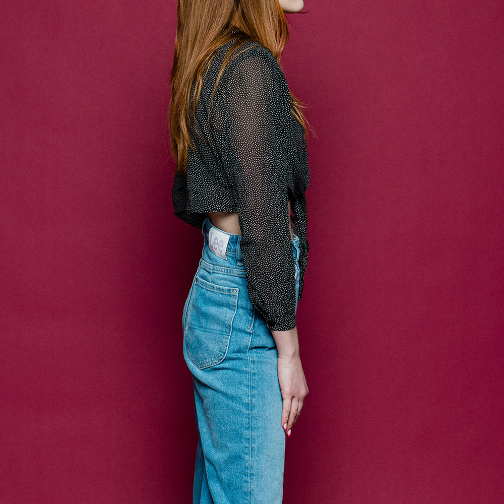 
                  
                    Cropped Re-worked Vintage Dotted Blouse freeshipping - Lovers Vintage
                  
                