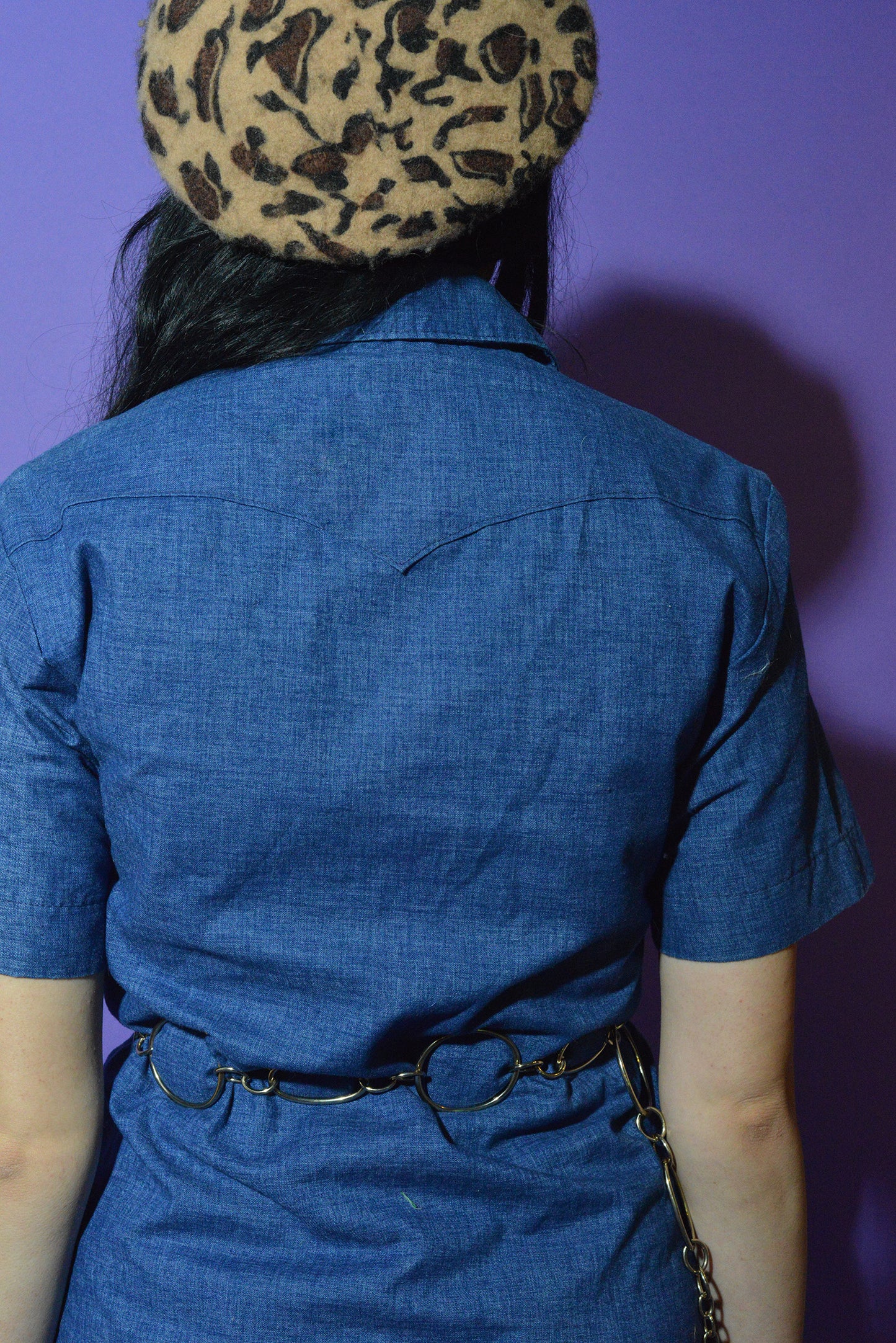 70s Denim Chambray Southwestern Shirt freeshipping - Lovers Vintage