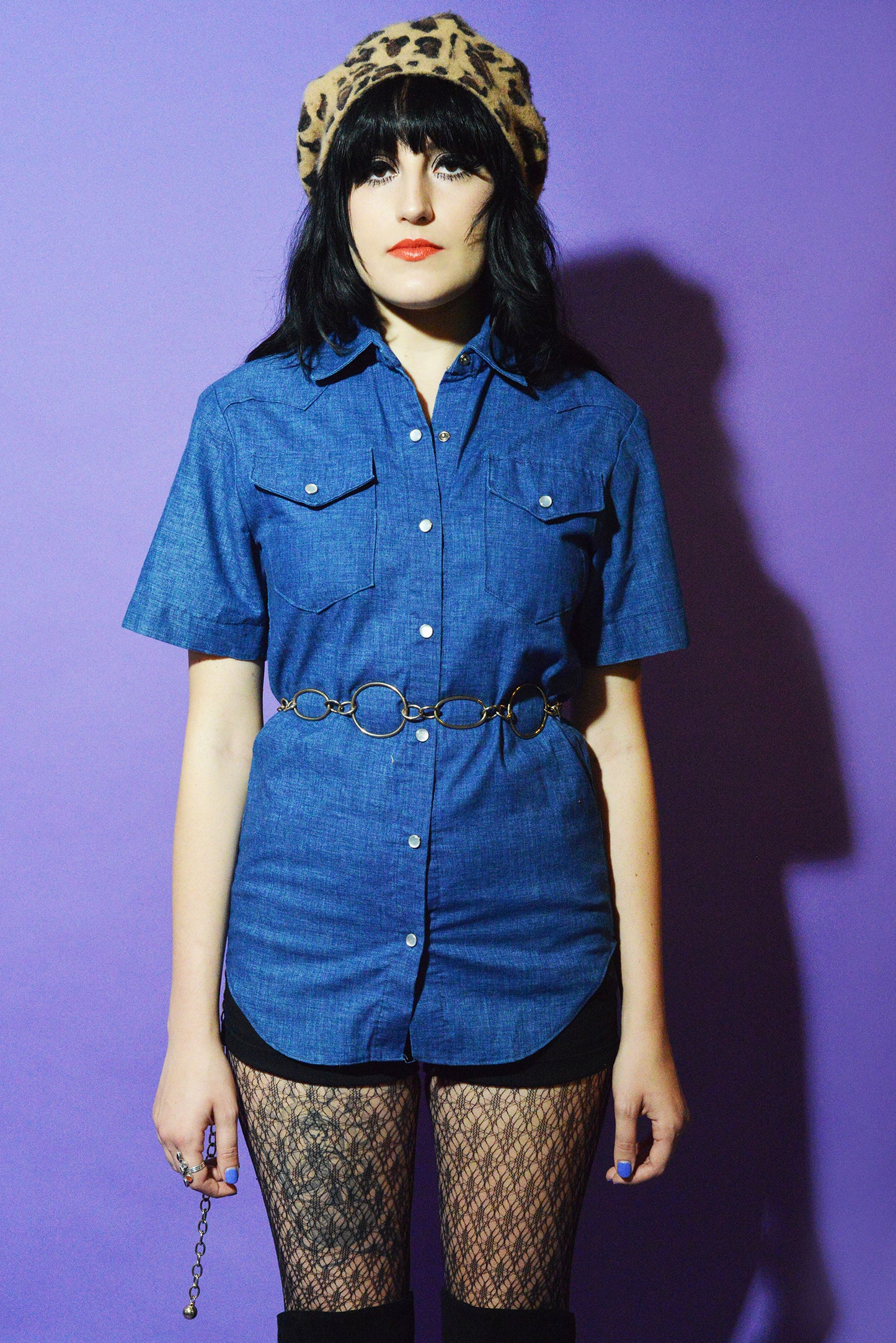 70s Denim Chambray Southwestern Shirt freeshipping - Lovers Vintage