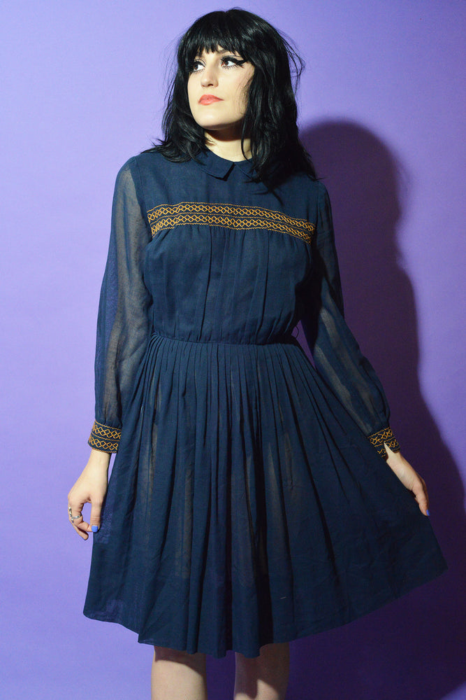 Lovers Vintage Wednesday Adams Dress 60s Sheer Small freeshipping - Lovers Vintage