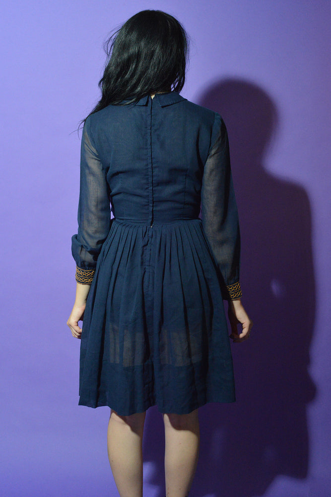 Lovers Vintage Wednesday Adams Dress 60s Sheer Small freeshipping - Lovers Vintage