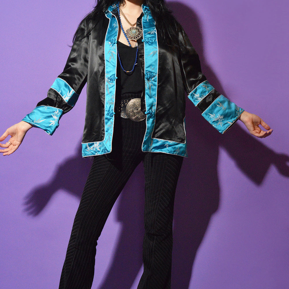 1980s-90s Vintage Asian Silk Jacket freeshipping - Lovers Vintage