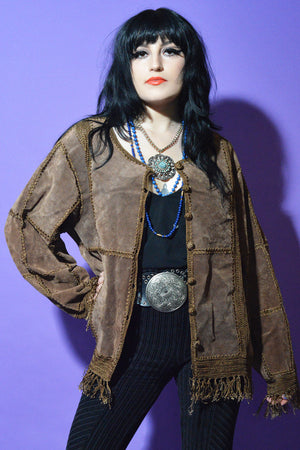 Lovers Vintage 70s Leather Patchwork Jacket freeshipping - Lovers Vintage
