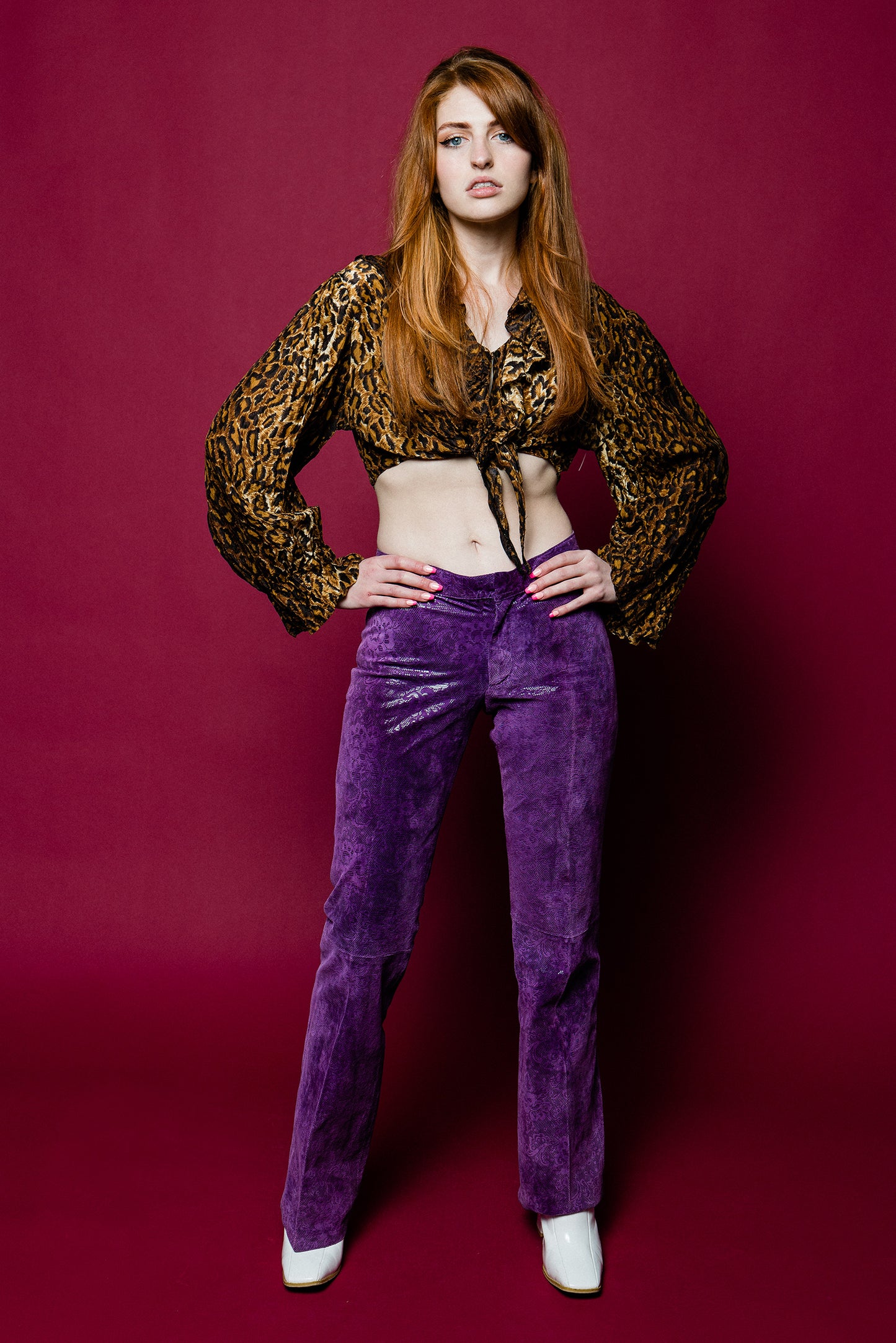 Vintage 80s/90s Wilson Leather Purple Haze Bottoms freeshipping - Lovers Vintage
