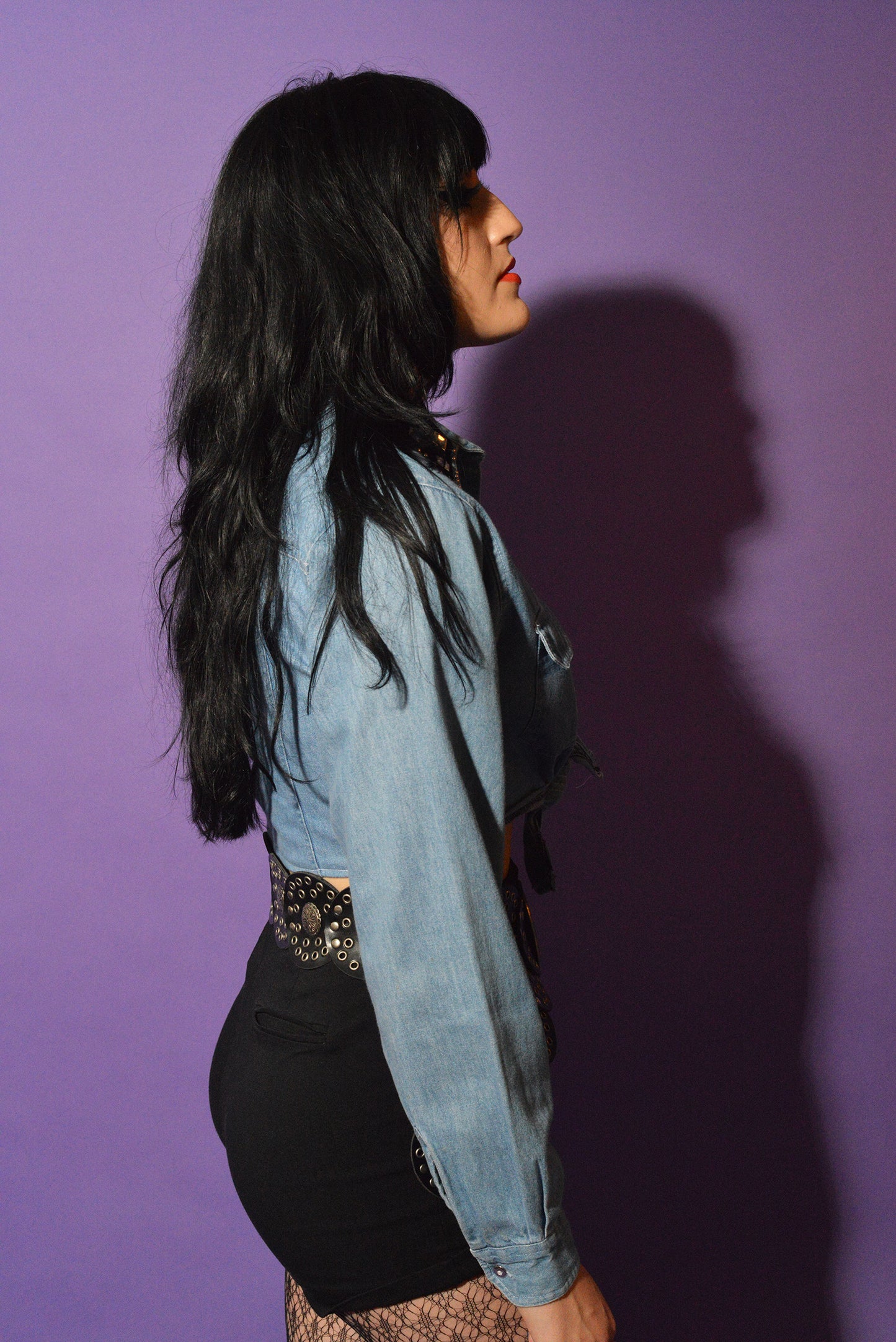 Bedazzled Re-worked Vintage Cropped Tie Top 90s Small freeshipping - Lovers Vintage
