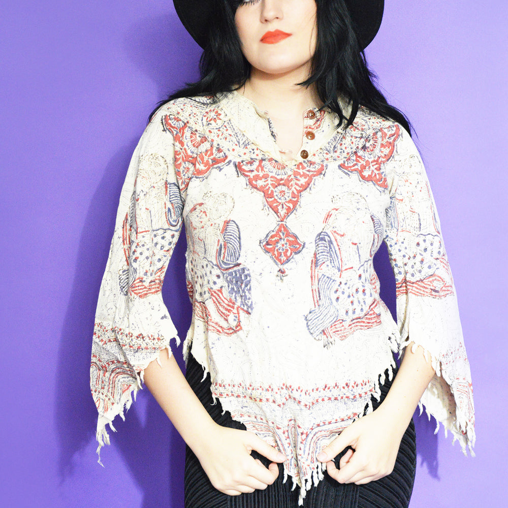 60s Fringe Tunic freeshipping - Lovers Vintage