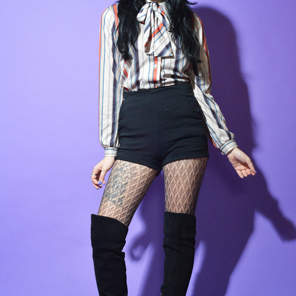 
                  
                    Striped Secretary Ascot Shirt freeshipping - Lovers Vintage
                  
                