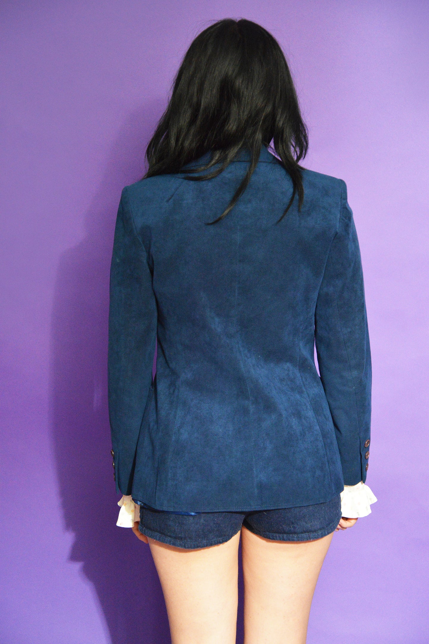 70s Navy Suede Jacket freeshipping - Lovers Vintage