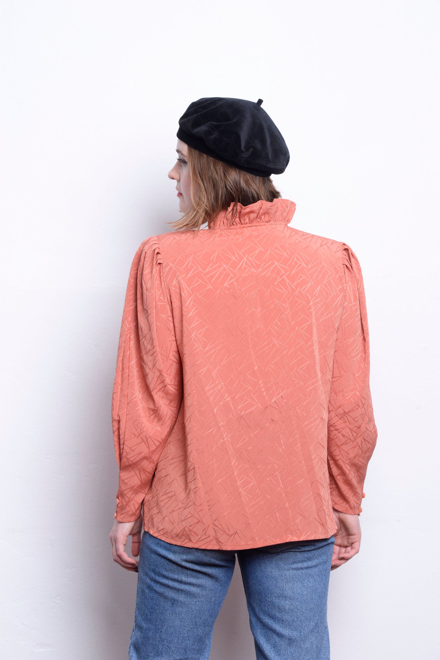 Vintage 80s Coral Blouse freeshipping - Lovers Vintage