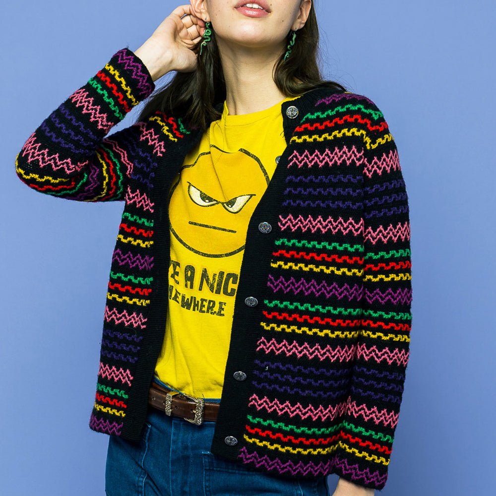 Vintage Rainbow Cardigan we Love Grunge freeshipping - Lovers Vintage
