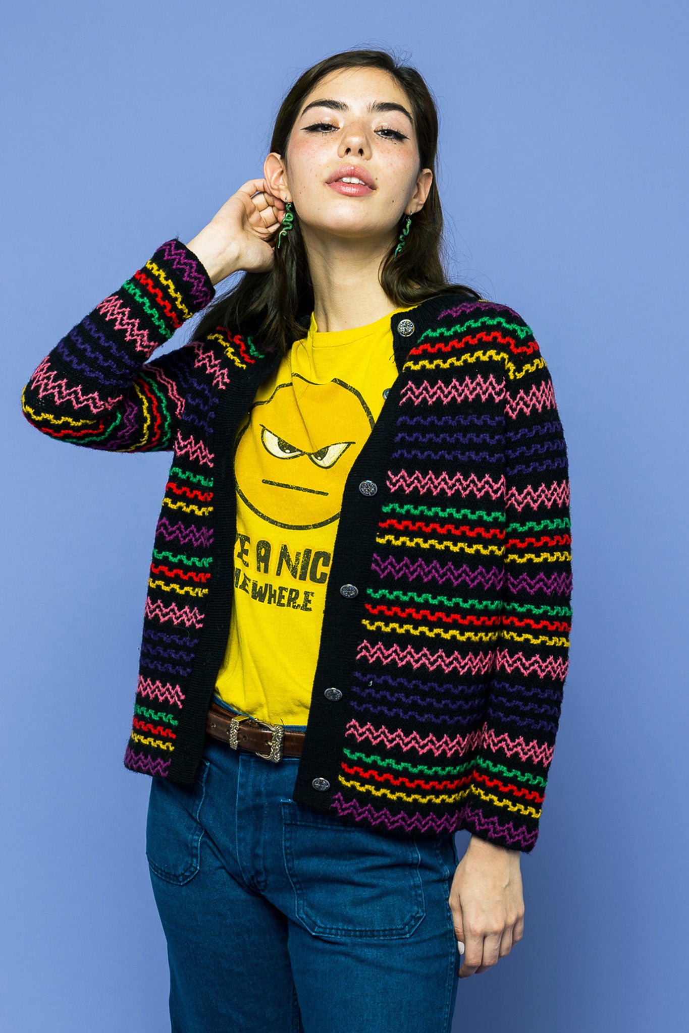 Vintage Rainbow Cardigan we Love Grunge freeshipping - Lovers Vintage