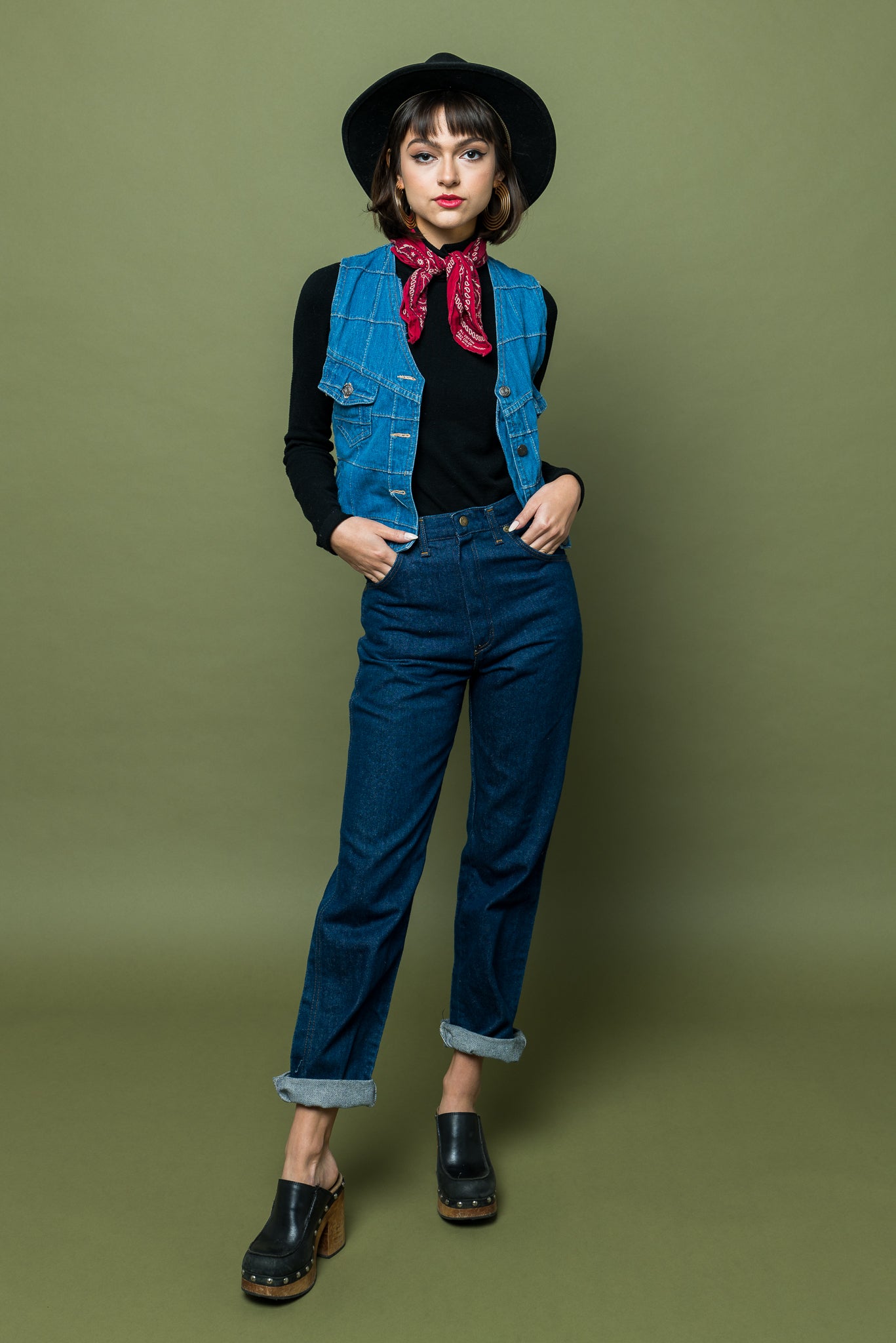 Western Way Denim Vest freeshipping - Lovers Vintage