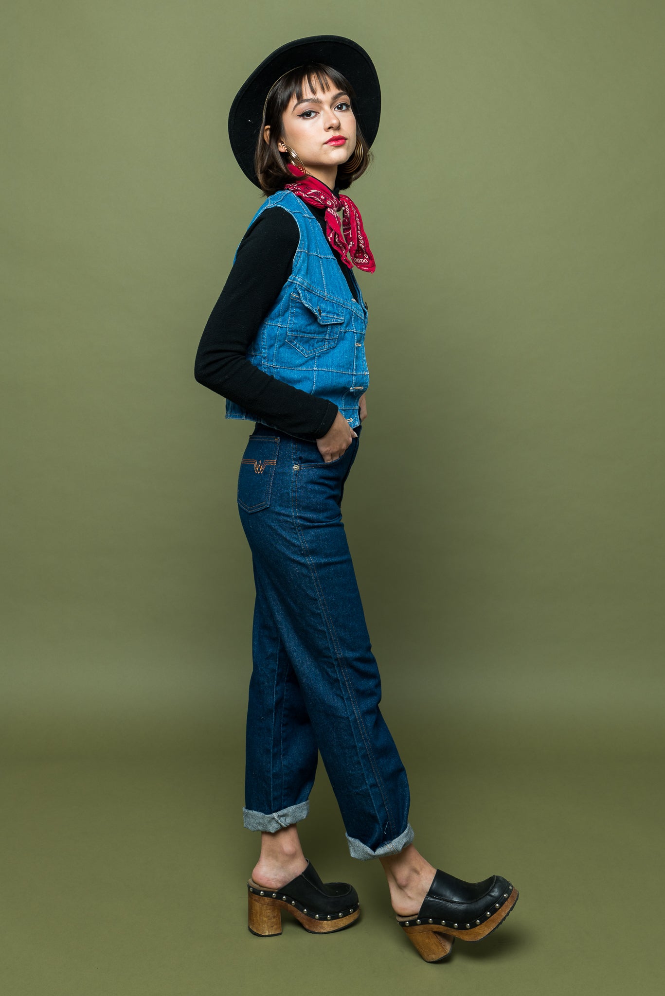 Western Way Denim Vest freeshipping - Lovers Vintage