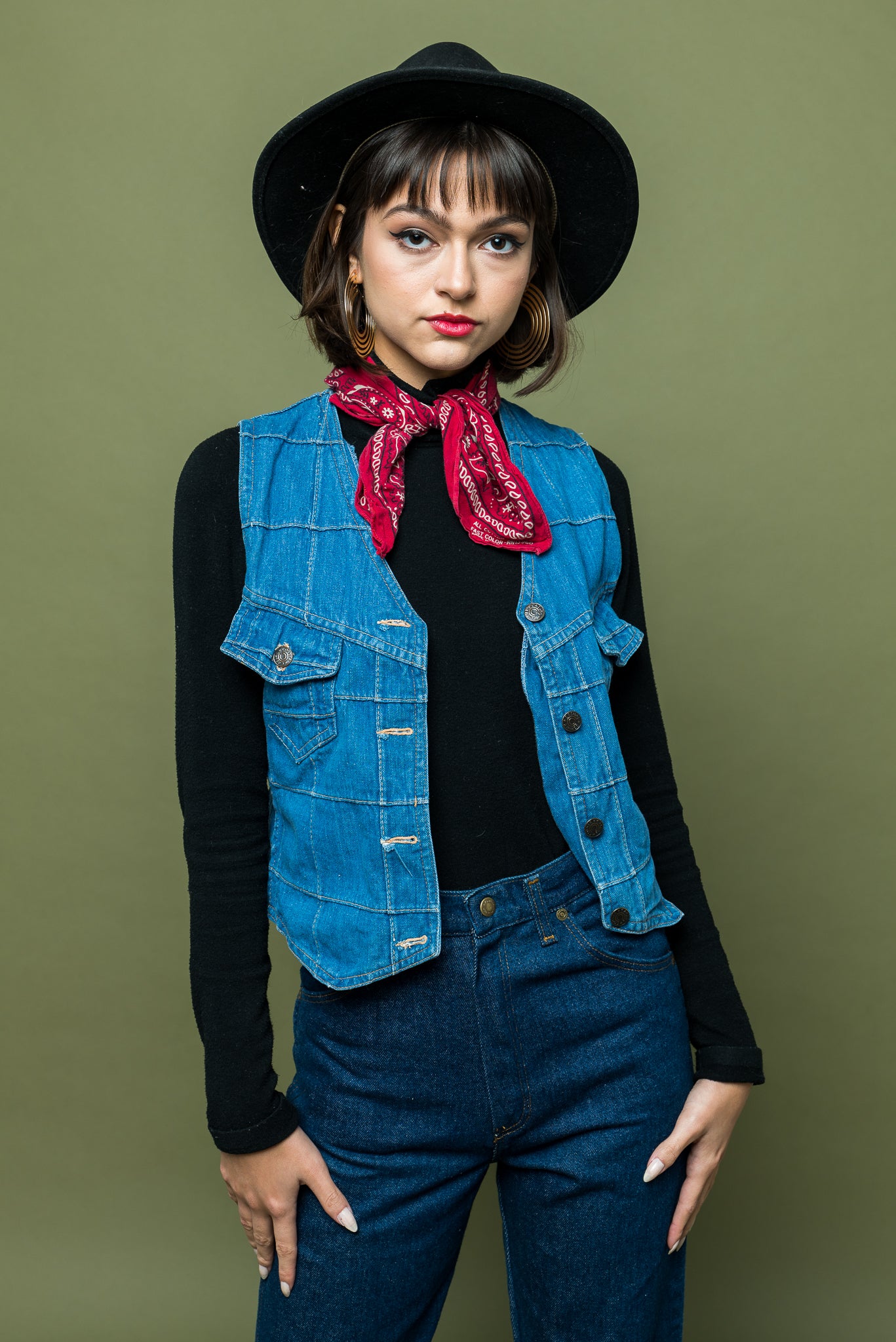 Western Way Denim Vest freeshipping - Lovers Vintage