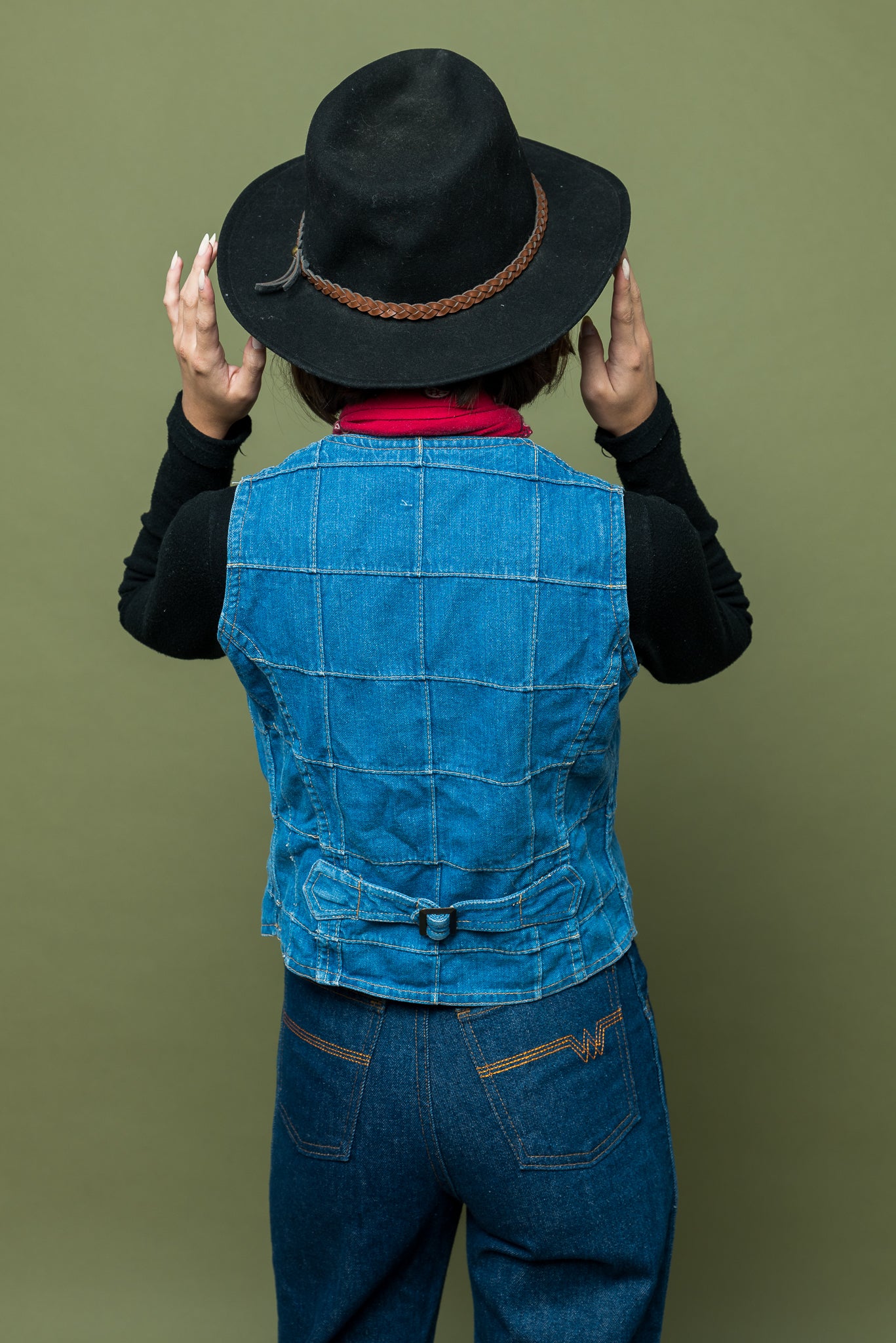 Western Way Denim Vest freeshipping - Lovers Vintage
