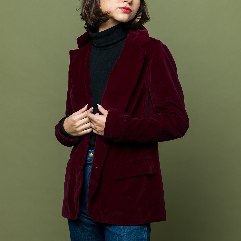 
                  
                    Burgundy Room Library Velvet Jacket freeshipping - Lovers Vintage
                  
                
