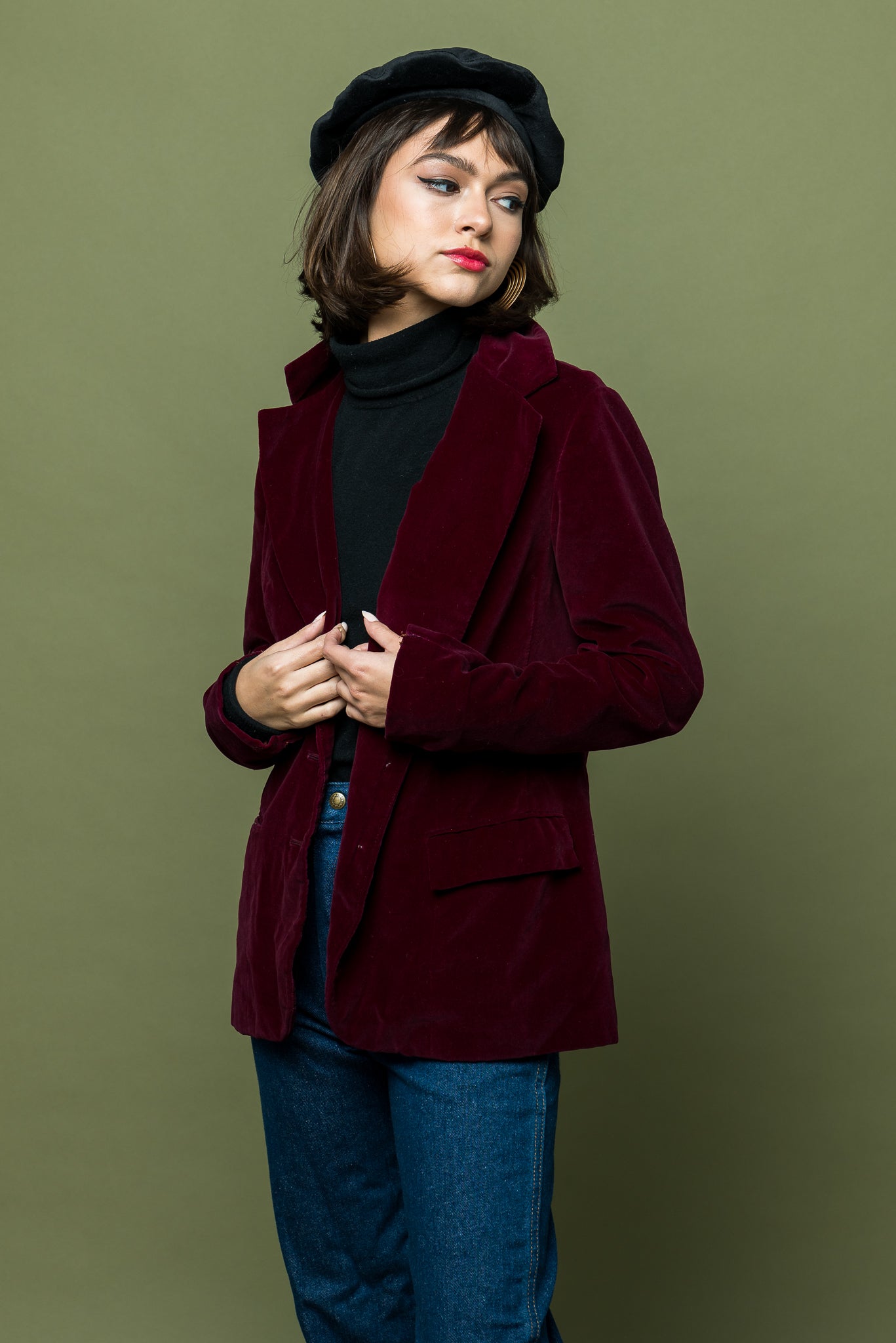 Burgundy Room Library Velvet Jacket freeshipping - Lovers Vintage
