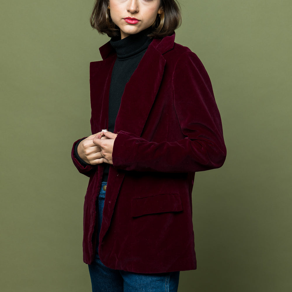 Burgundy Room Library Velvet Jacket freeshipping - Lovers Vintage