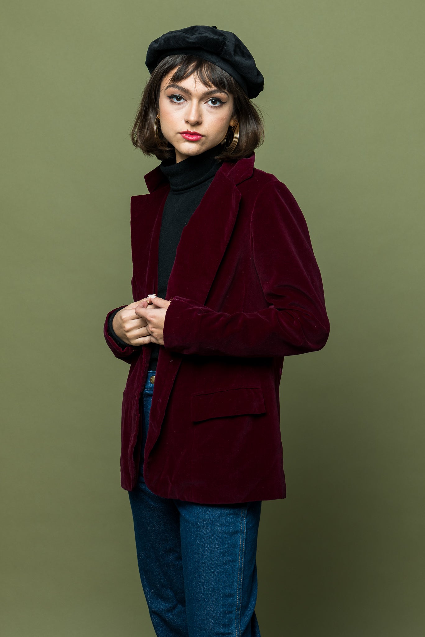 Burgundy Room Library Velvet Jacket freeshipping - Lovers Vintage