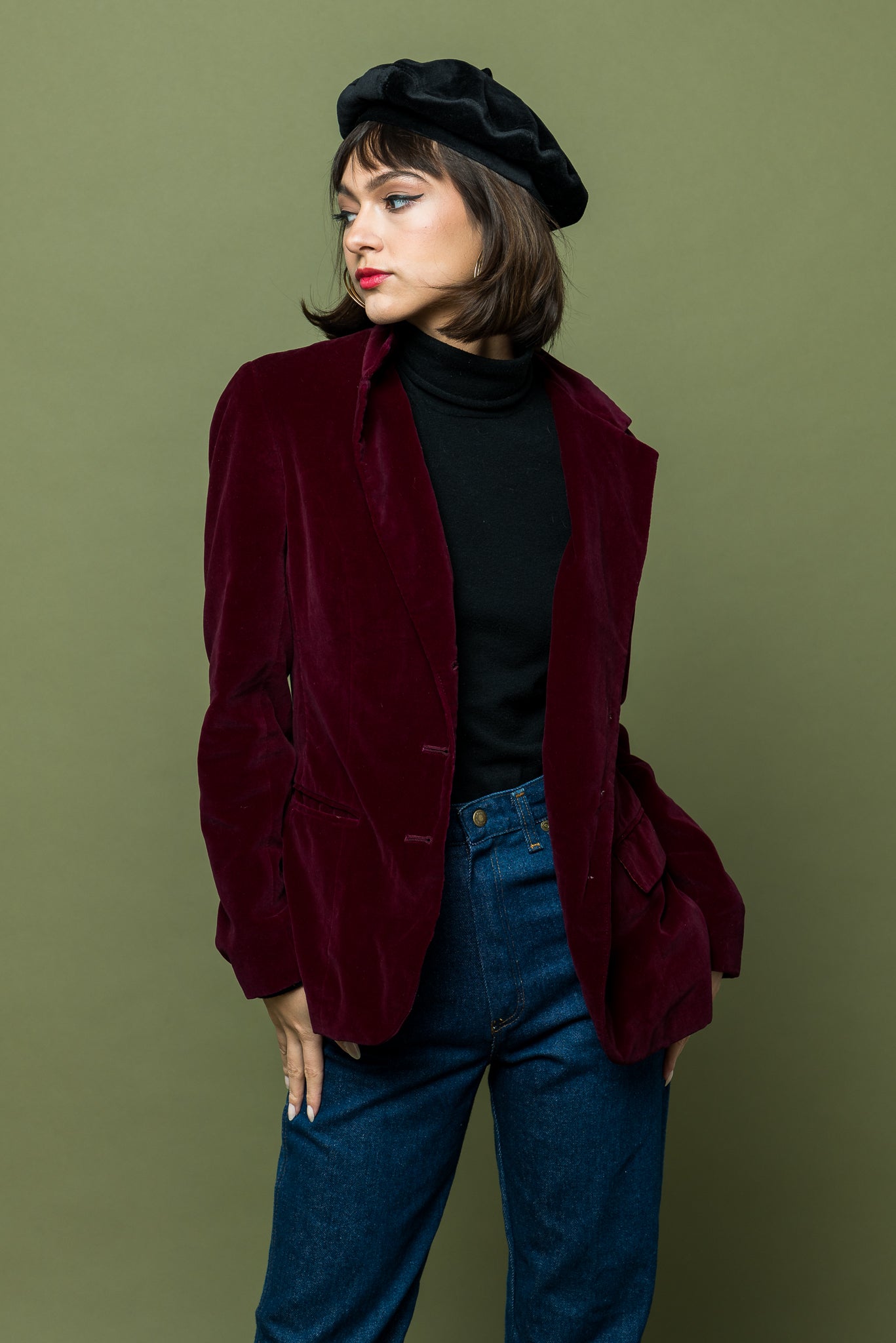 Burgundy Room Library Velvet Jacket freeshipping - Lovers Vintage