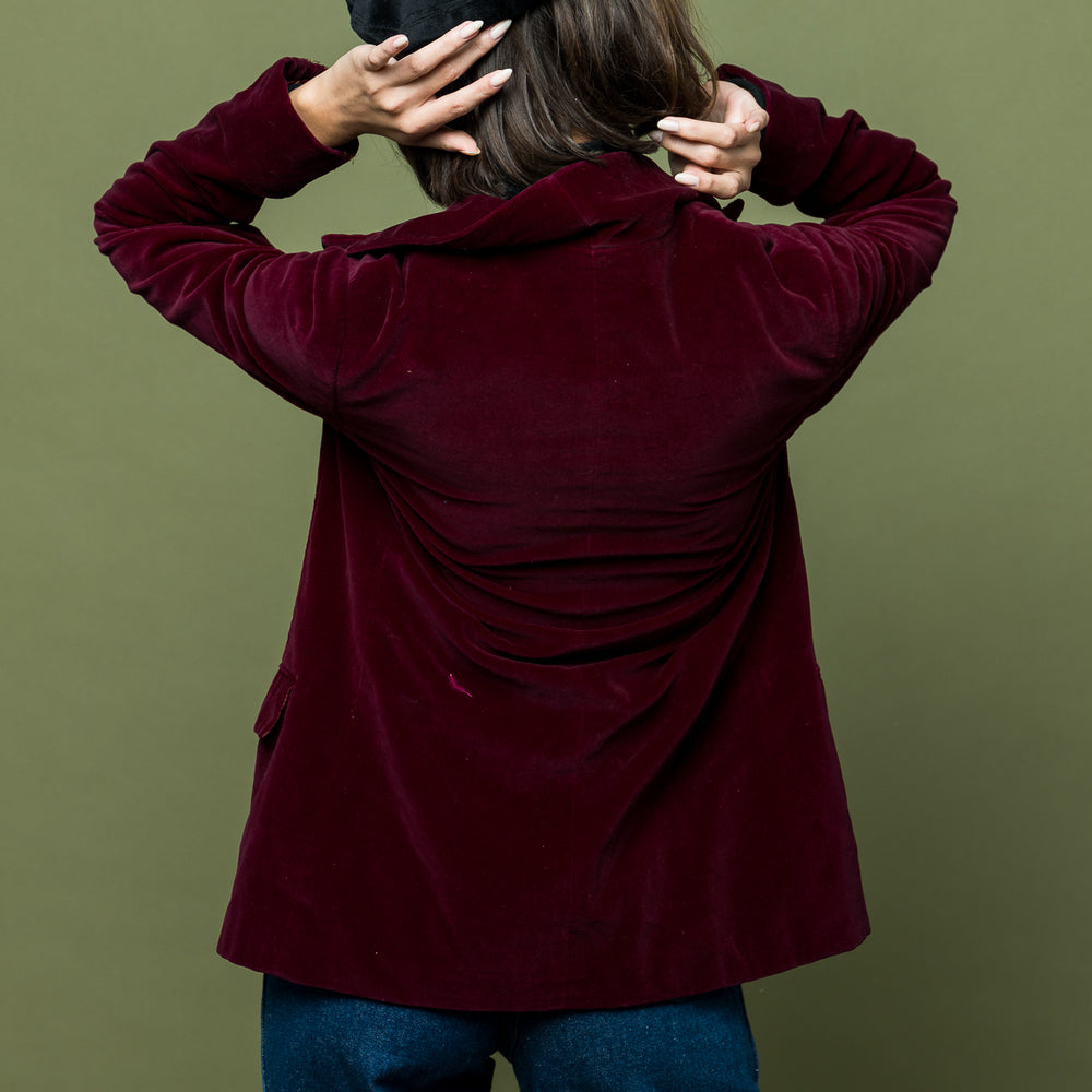 
                  
                    Burgundy Room Library Velvet Jacket freeshipping - Lovers Vintage
                  
                