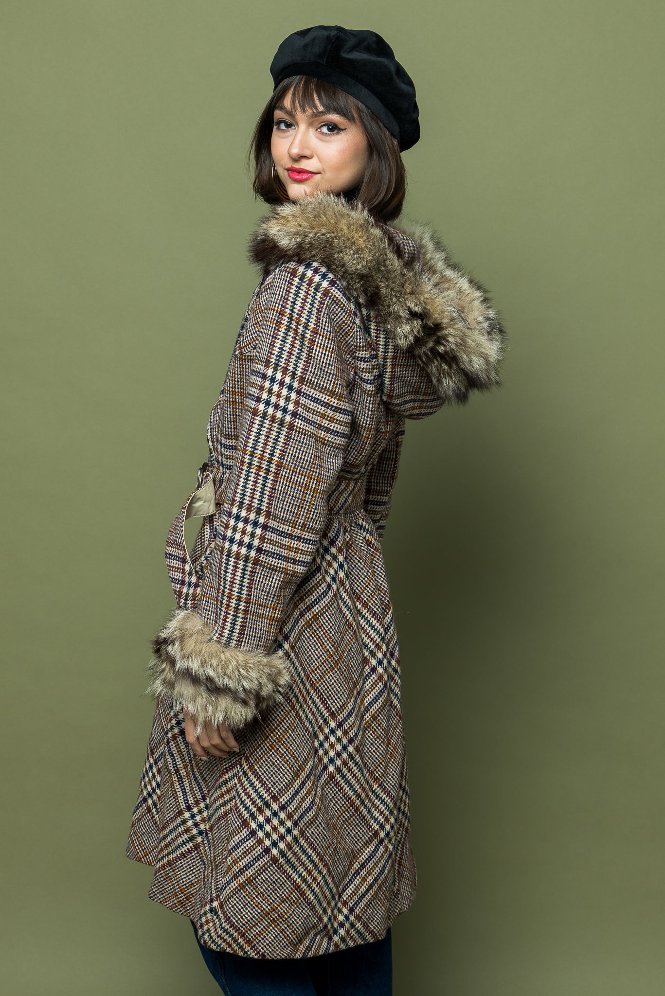 Vintage Hooded Tweed Midi freeshipping - Lovers Vintage