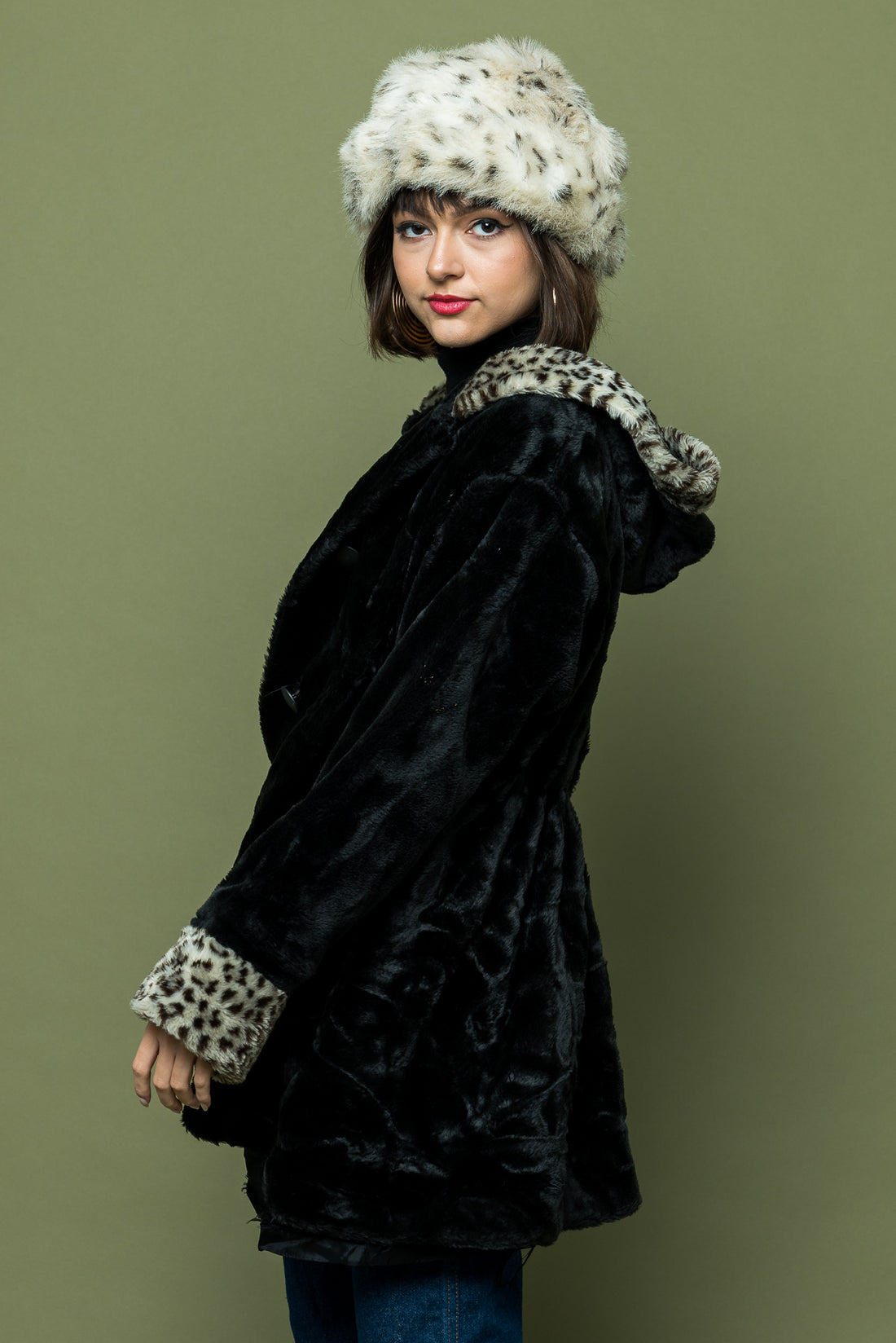Women's Vintage Leopard Print Coat L