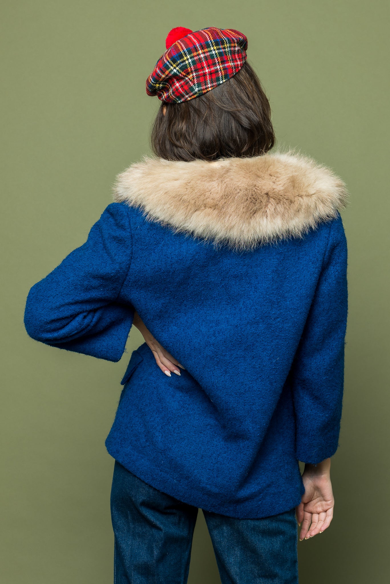 Lady Blue Vintage Fur Jacket freeshipping - Lovers Vintage