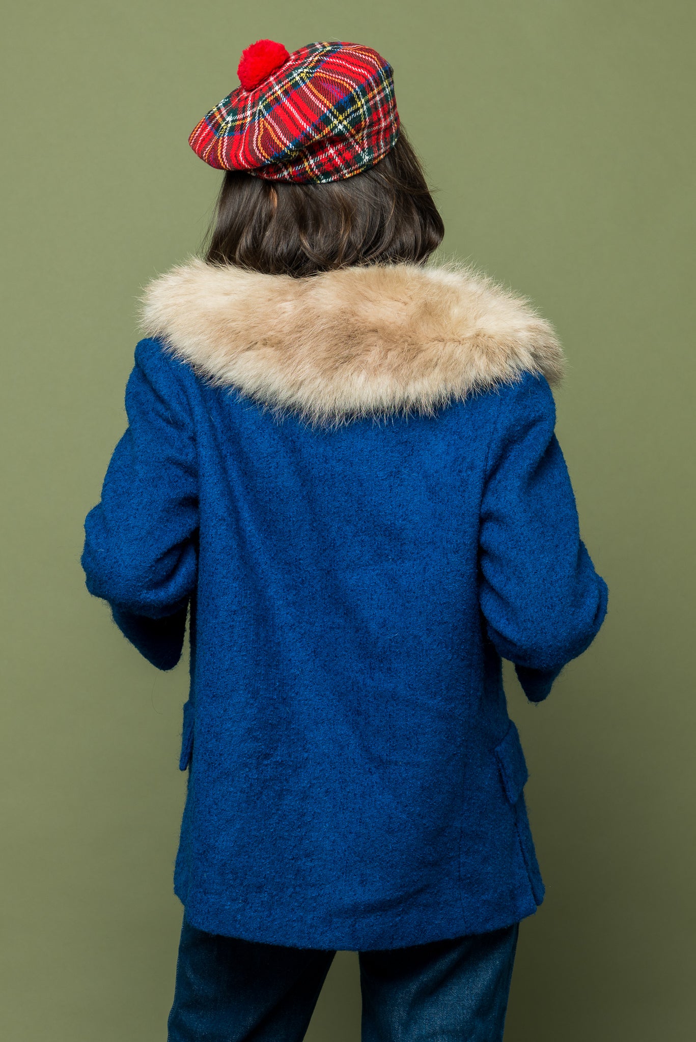 Lady Blue Vintage Fur Jacket freeshipping - Lovers Vintage