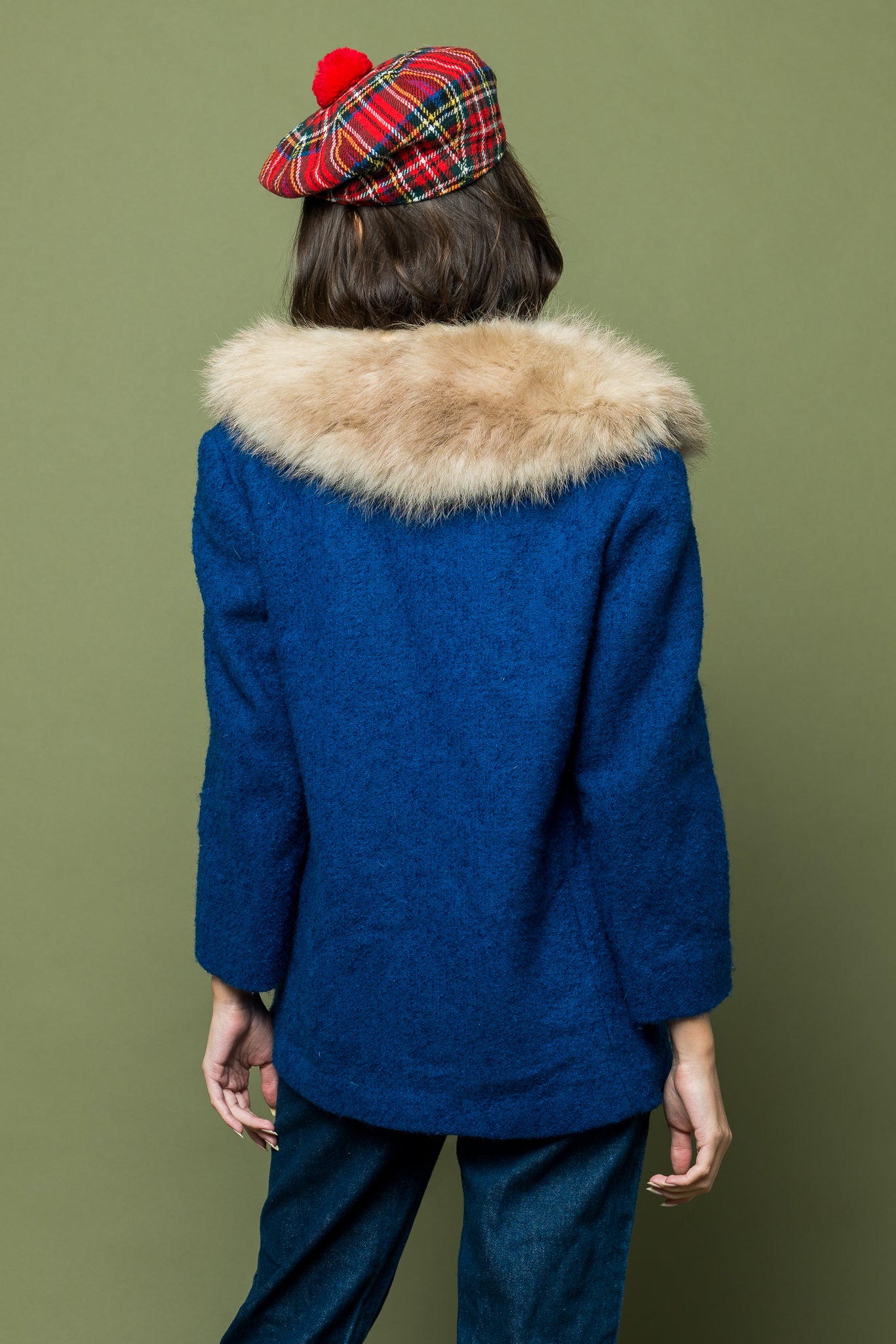 Lady Blue Vintage Fur Jacket freeshipping - Lovers Vintage