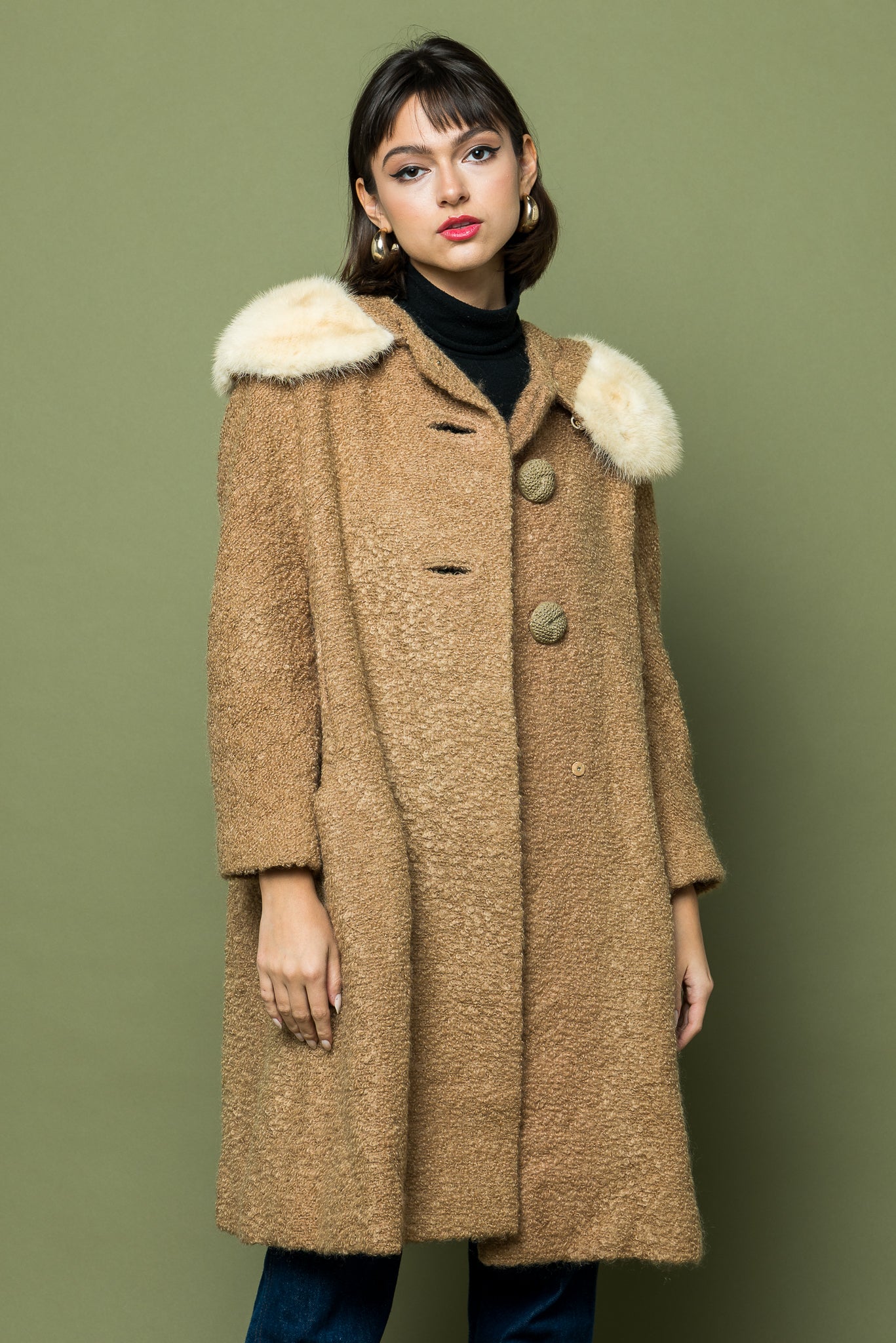 Vintage Mod Fur Trim Jacket freeshipping - Lovers Vintage